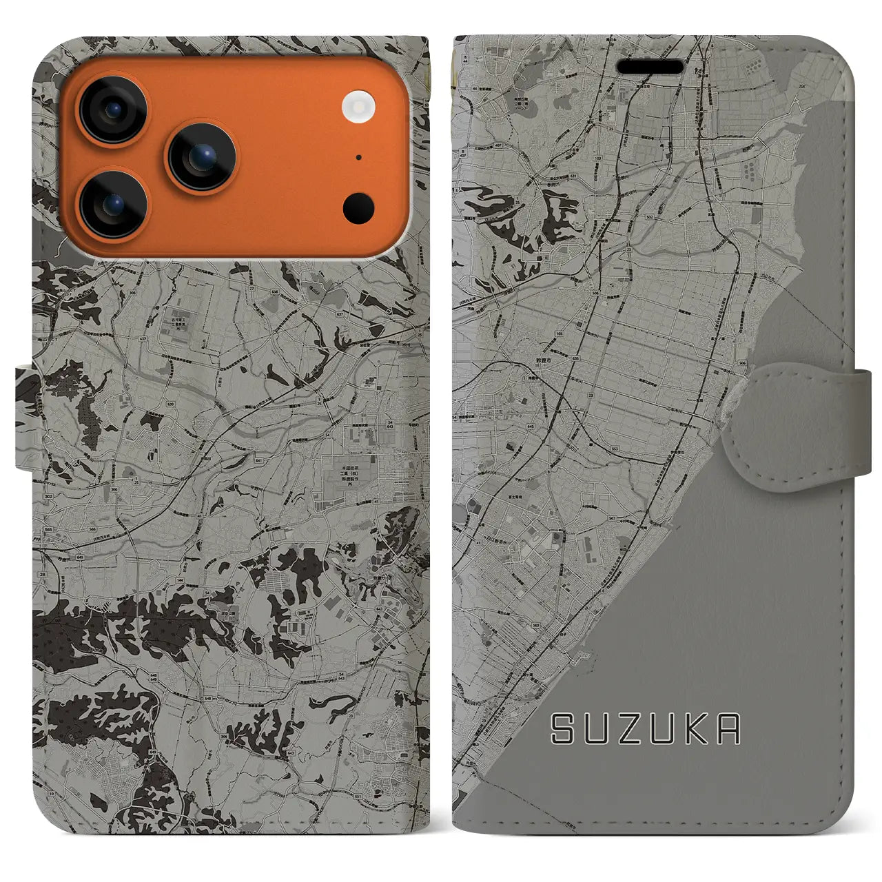 【鈴鹿(三重県)】地図柄iPhoneケース(手帳タイプ)