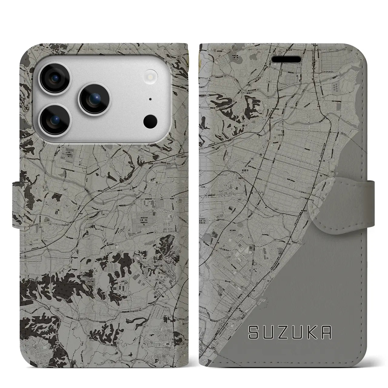 【鈴鹿(三重県)】地図柄iPhoneケース(手帳タイプ)