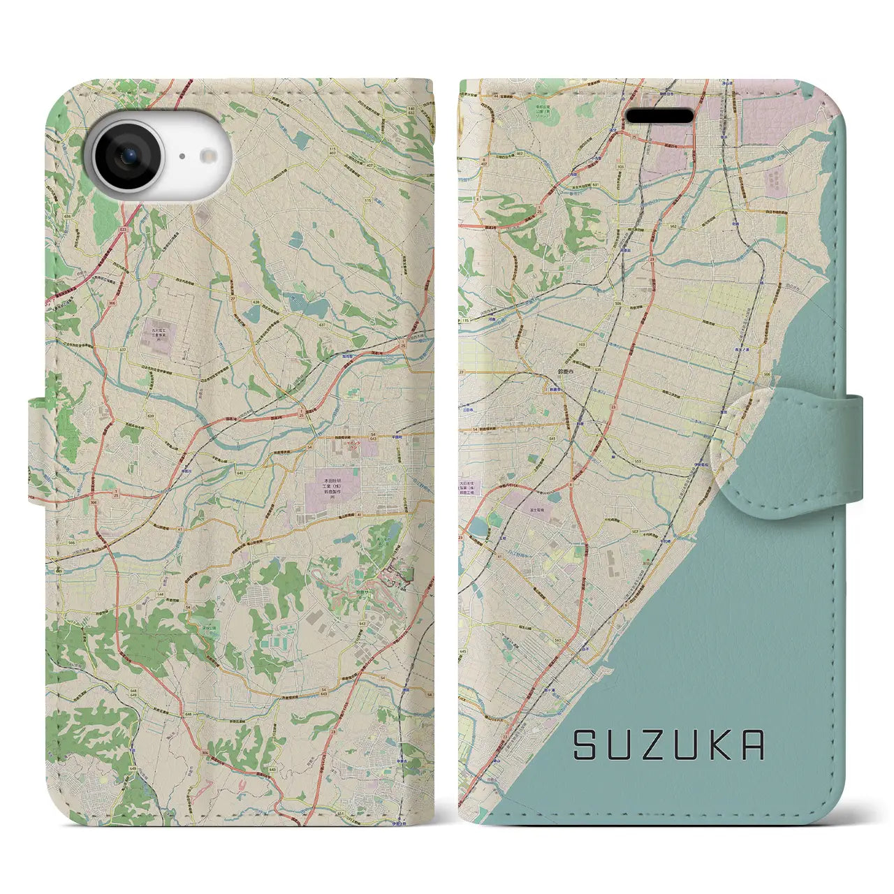 【鈴鹿(三重県)】地図柄iPhoneケース(手帳タイプ)