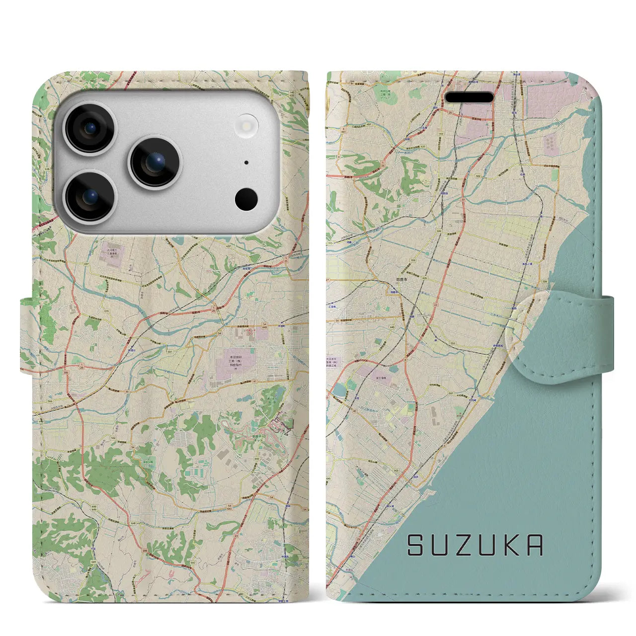 【鈴鹿(三重県)】地図柄iPhoneケース(手帳タイプ)