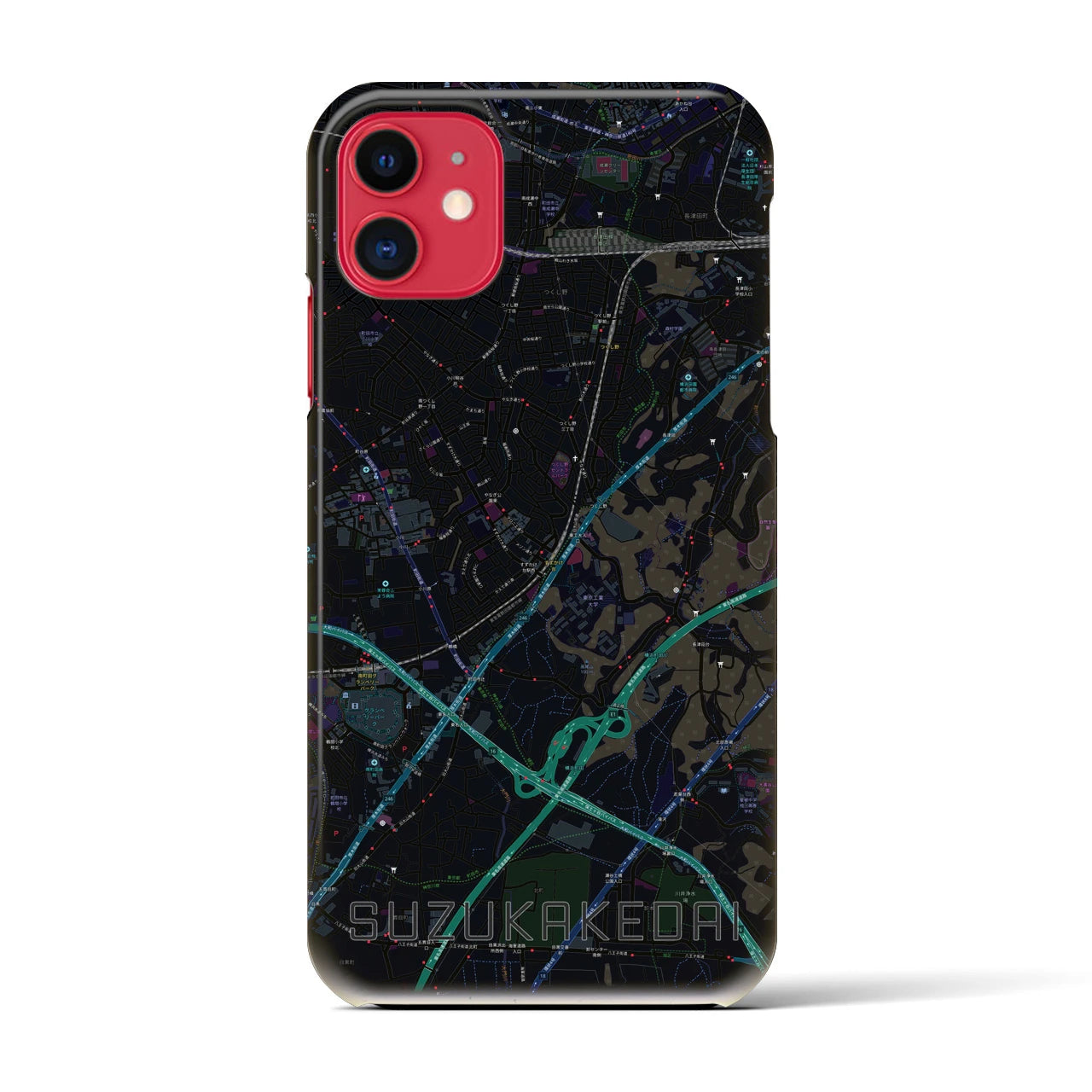 【すずかけ台(東京都)】地図柄iPhoneケース(バックカバータイプ)