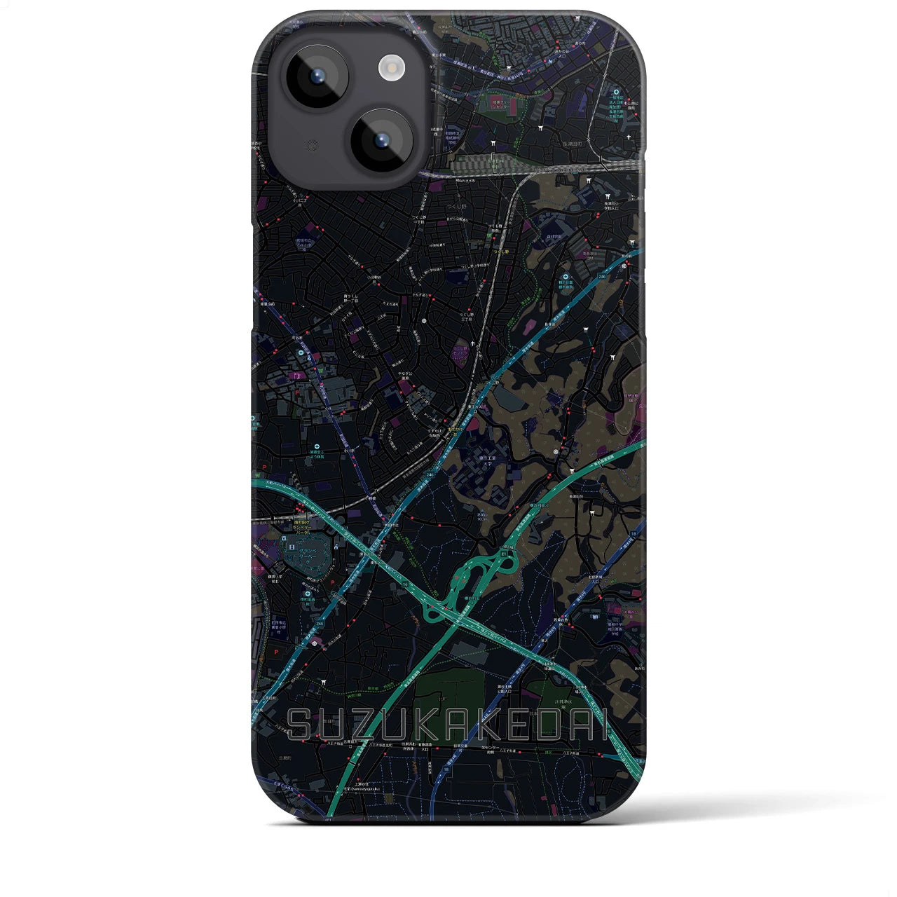 【すずかけ台(東京都)】地図柄iPhoneケース(バックカバータイプ)