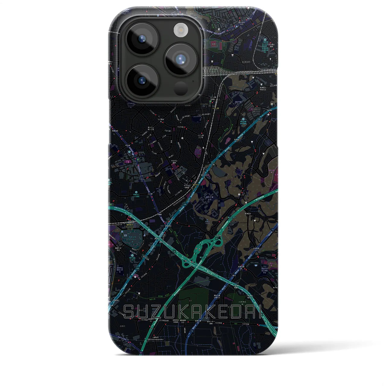 【すずかけ台(東京都)】地図柄iPhoneケース(バックカバータイプ)