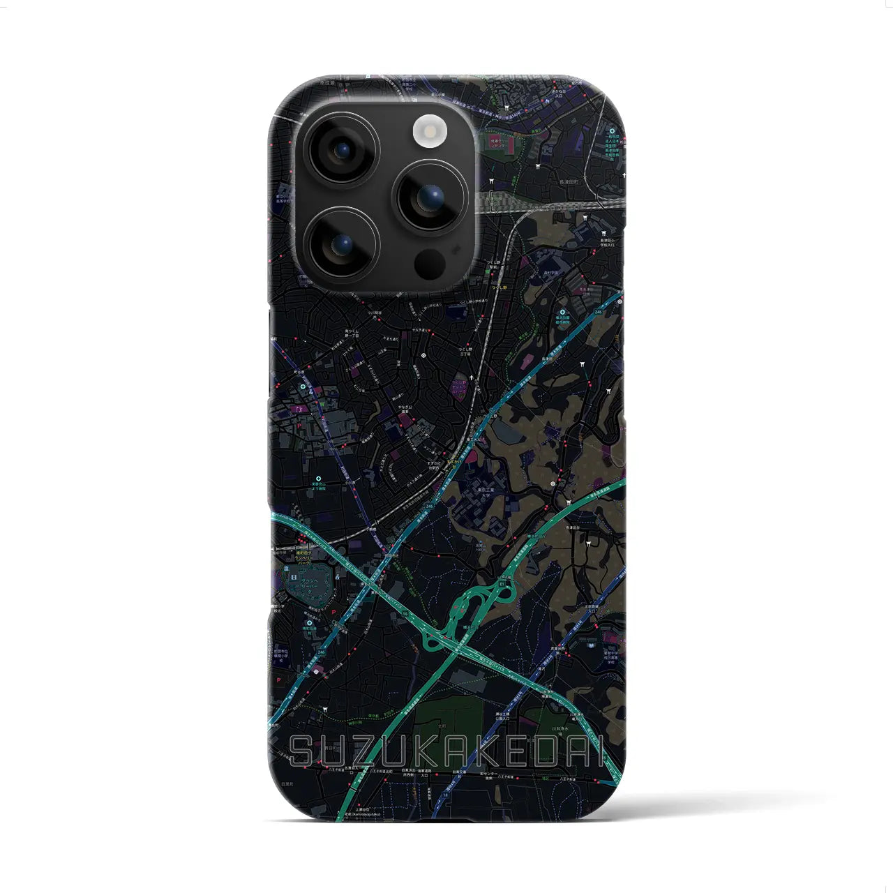 【すずかけ台(東京都)】地図柄iPhoneケース(バックカバータイプ)