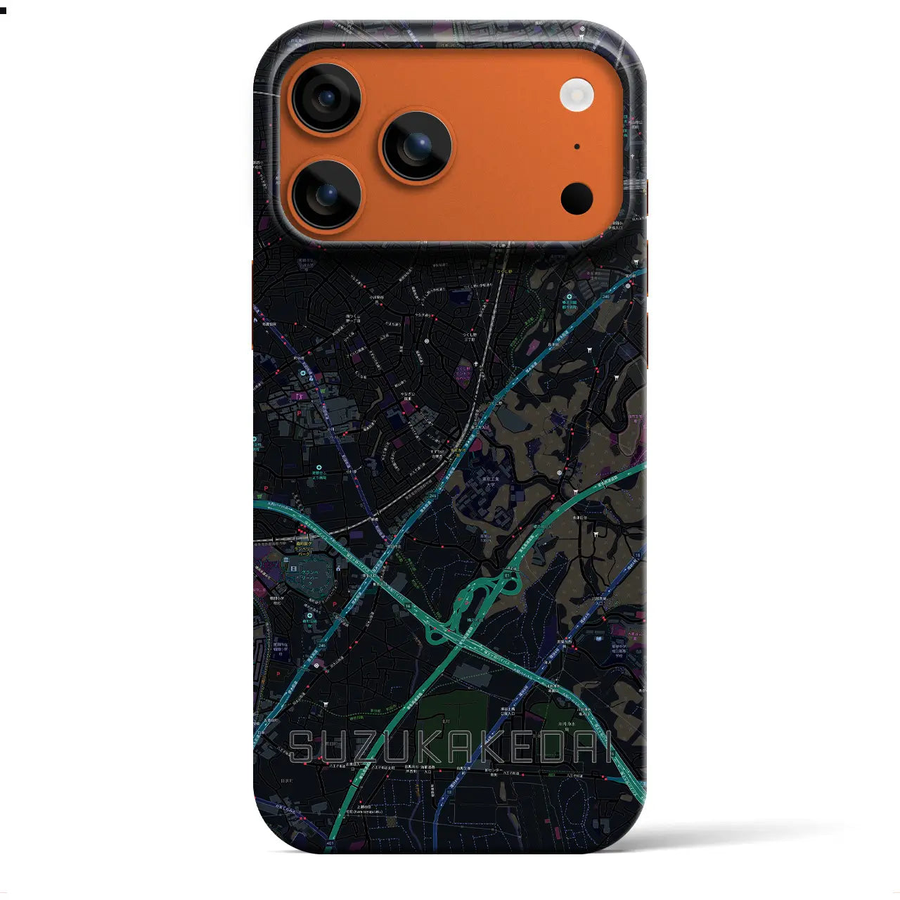 【すずかけ台(東京都)】地図柄iPhoneケース(バックカバータイプ)