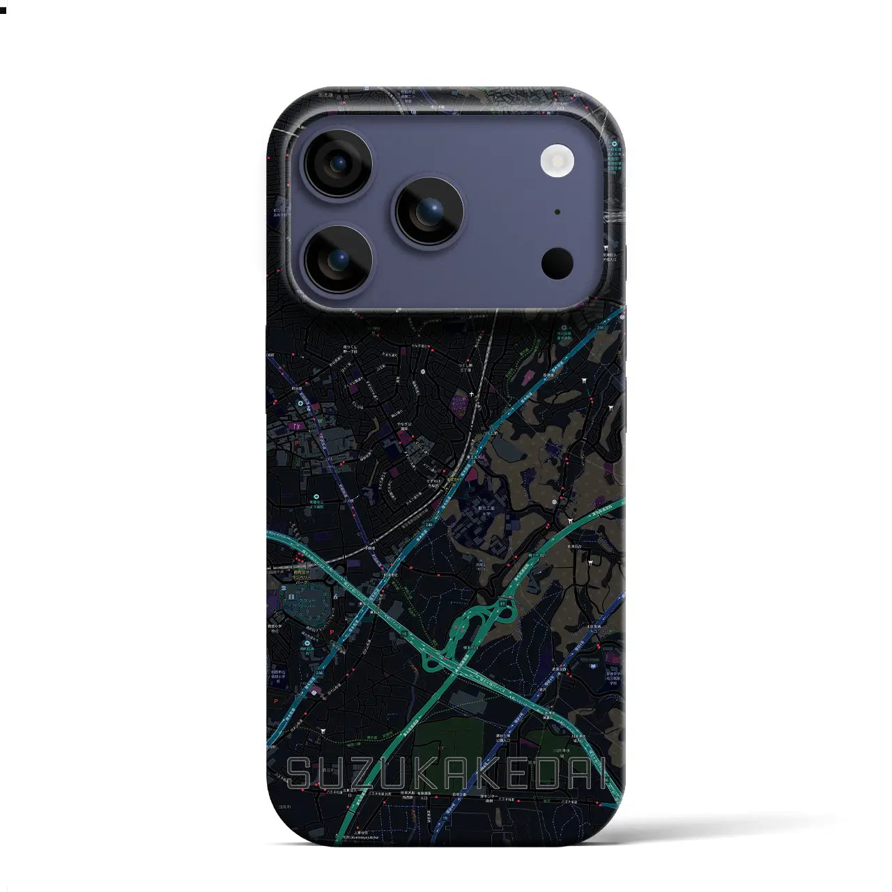 【すずかけ台(東京都)】地図柄iPhoneケース(バックカバータイプ)