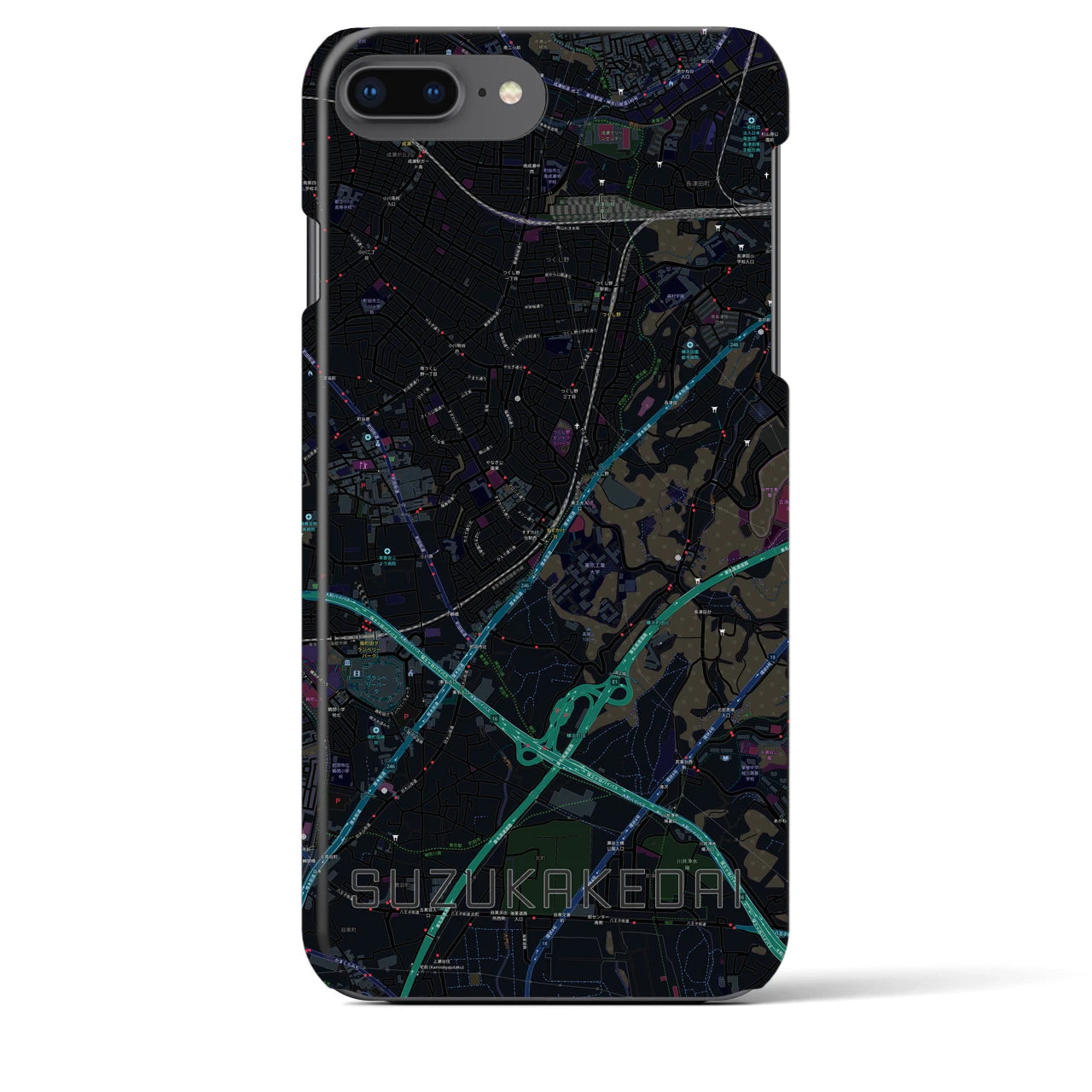 【すずかけ台(東京都)】地図柄iPhoneケース(バックカバータイプ)