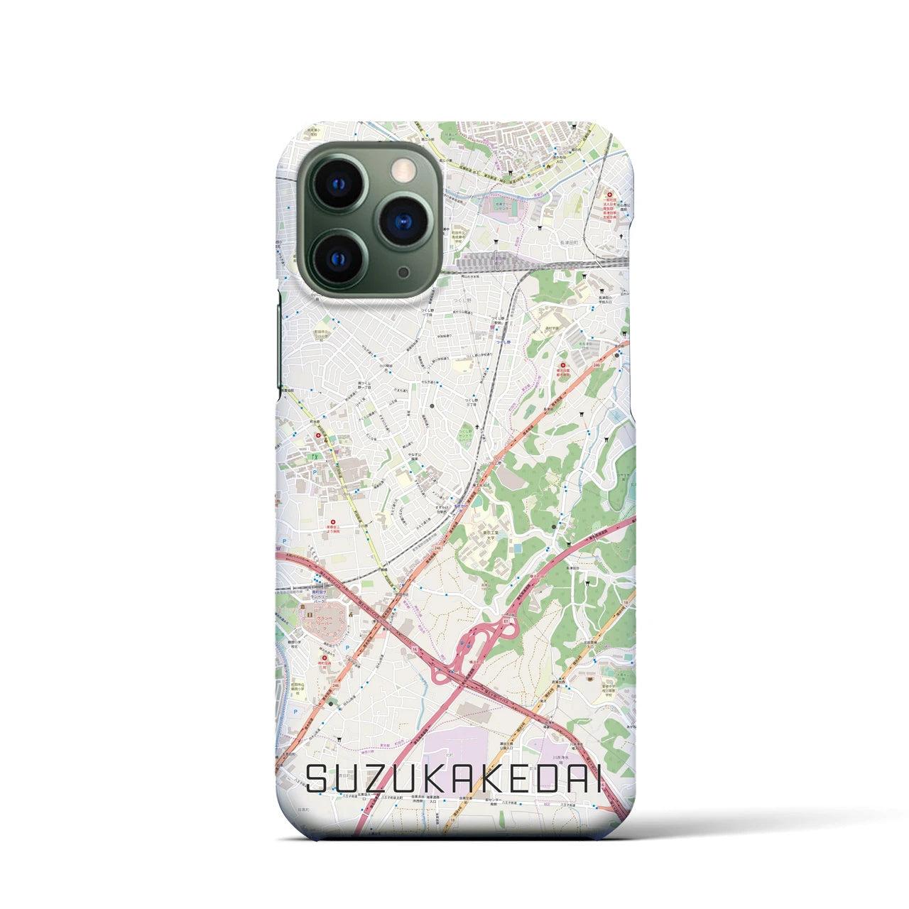 【すずかけ台(東京都)】地図柄iPhoneケース(バックカバータイプ)
