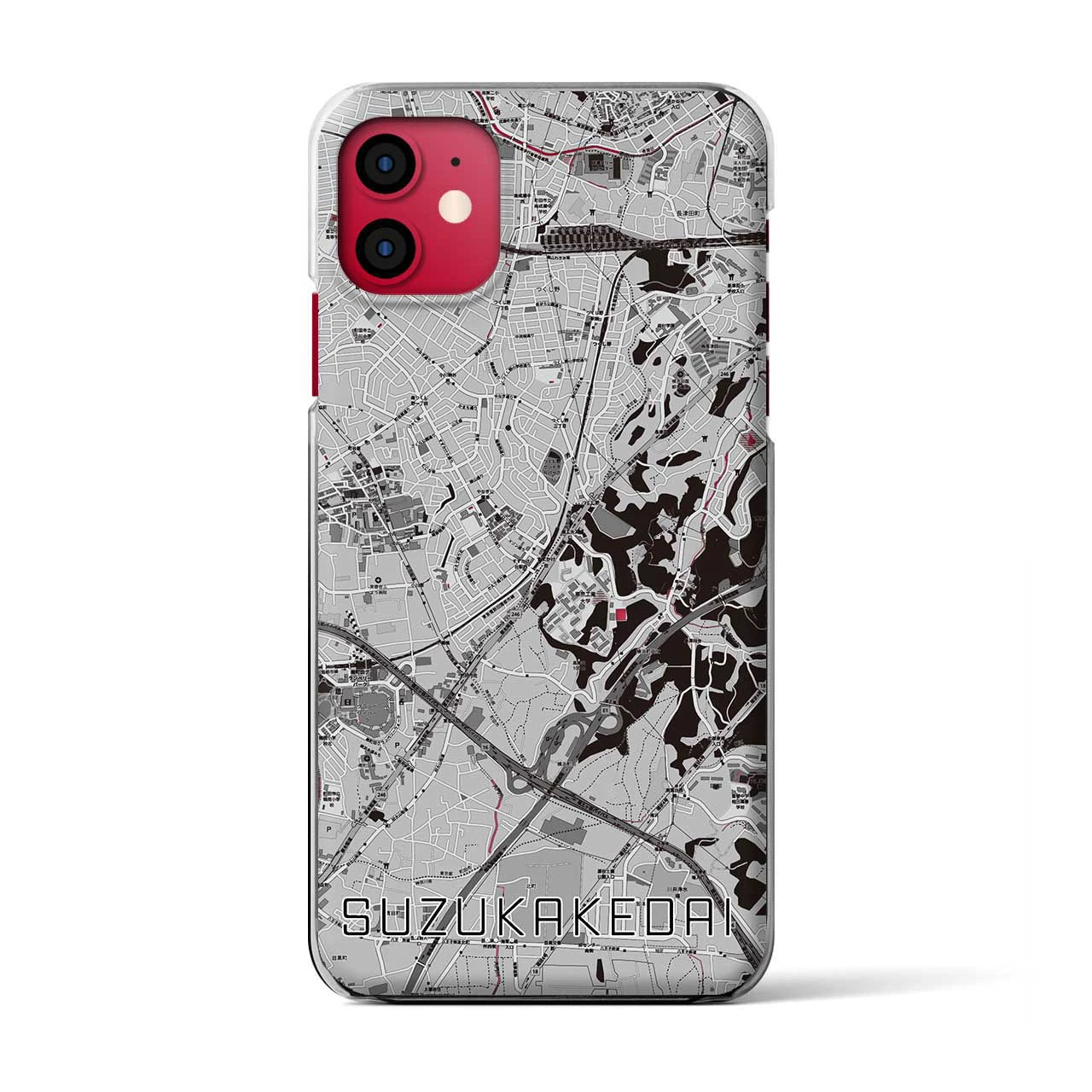 【すずかけ台(東京都)】地図柄iPhoneケース(クリアタイプ)