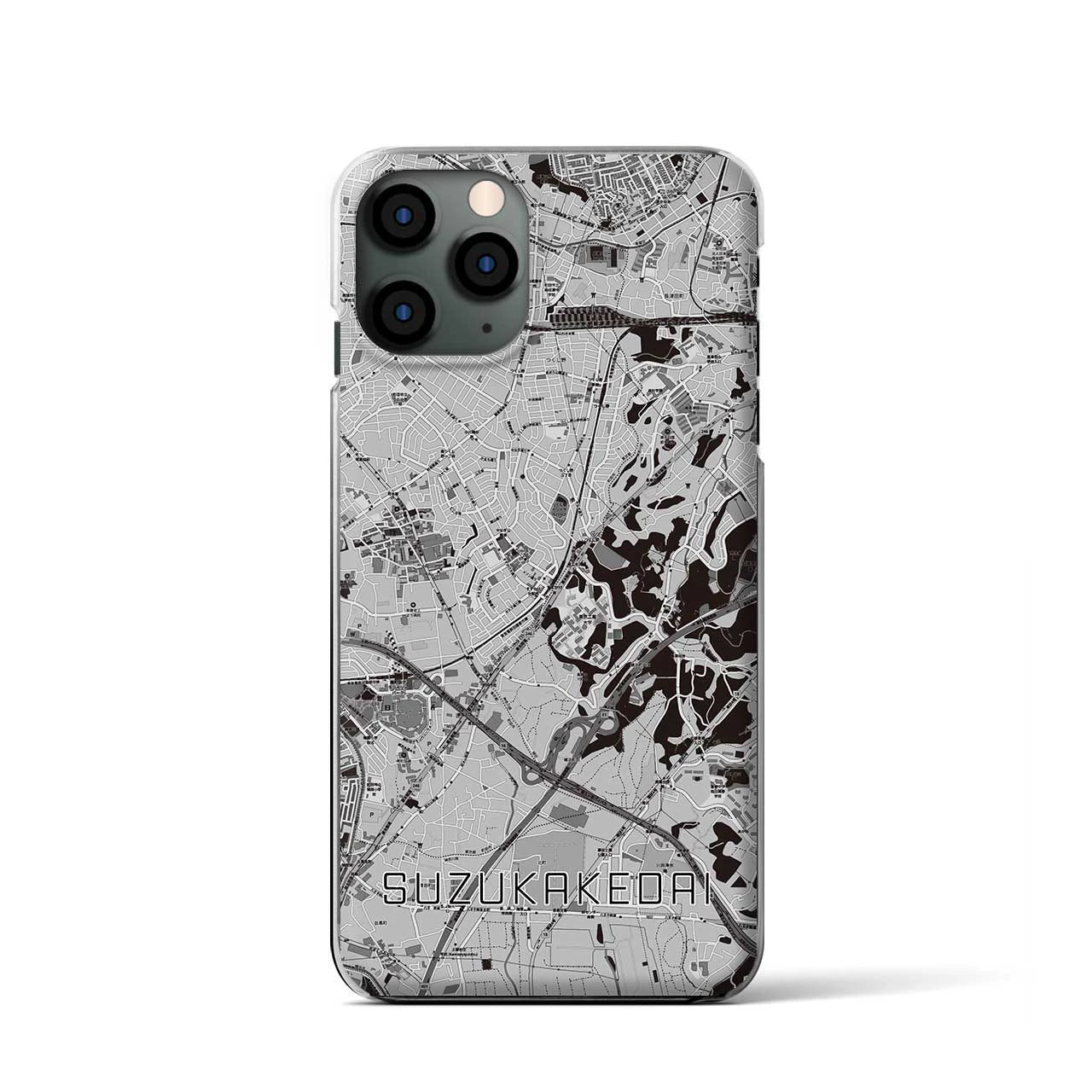 【すずかけ台(東京都)】地図柄iPhoneケース(クリアタイプ)