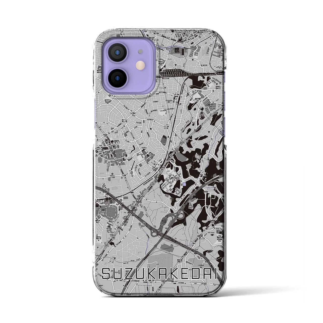 【すずかけ台(東京都)】地図柄iPhoneケース(クリアタイプ)
