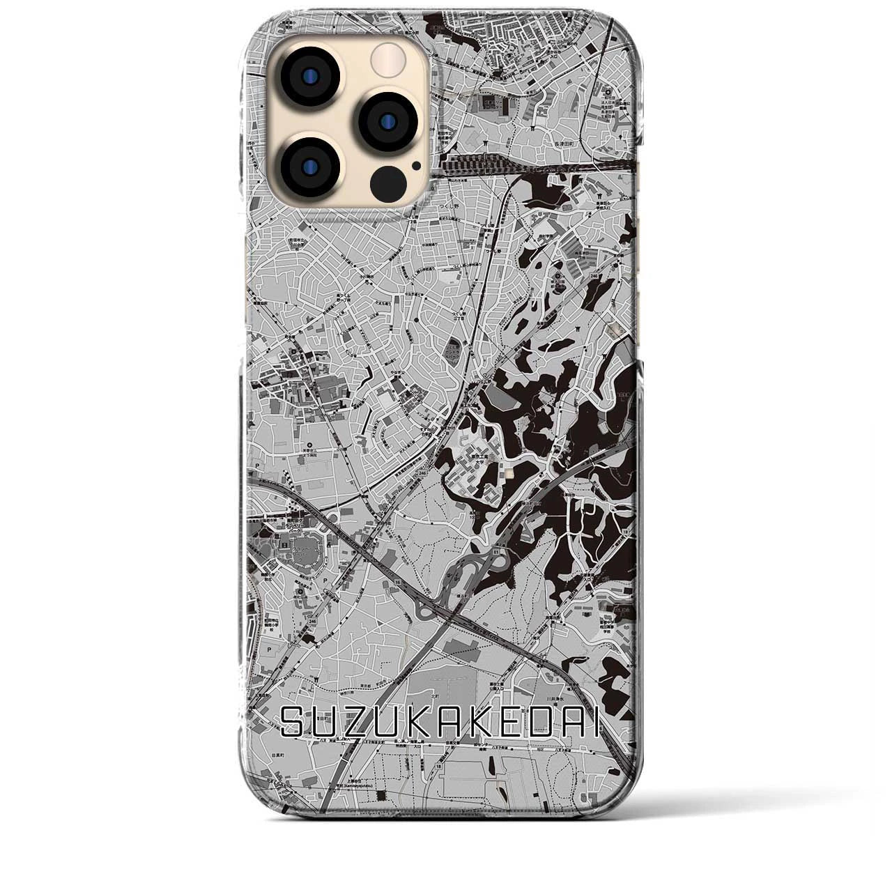 【すずかけ台(東京都)】地図柄iPhoneケース(クリアタイプ)