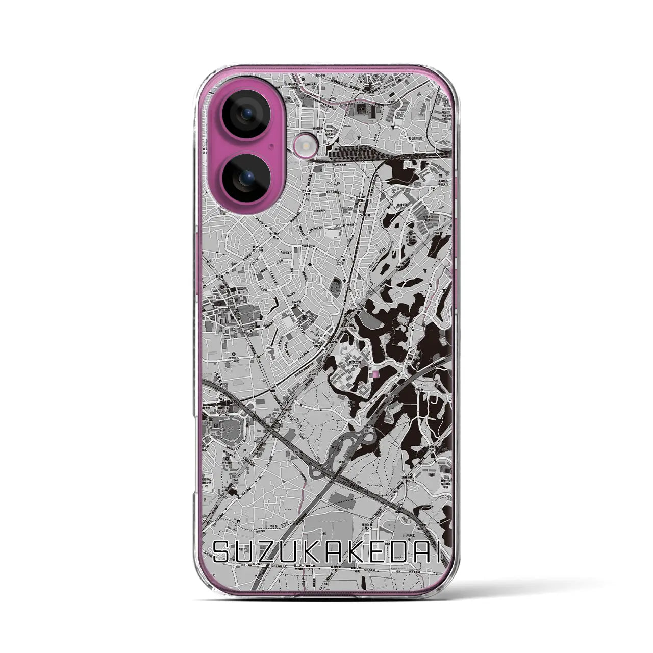 【すずかけ台(東京都)】地図柄iPhoneケース(クリアタイプ)