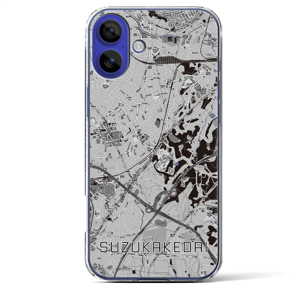 【すずかけ台(東京都)】地図柄iPhoneケース(クリアタイプ)