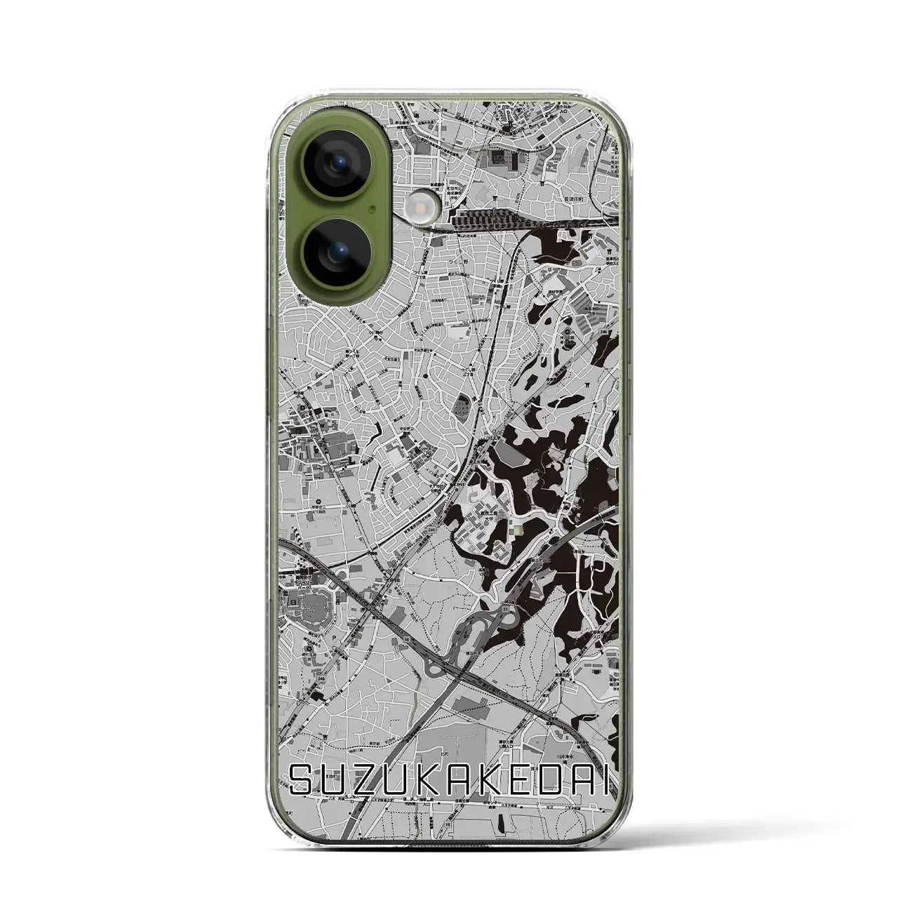 【すずかけ台(東京都)】地図柄iPhoneケース(クリアタイプ)