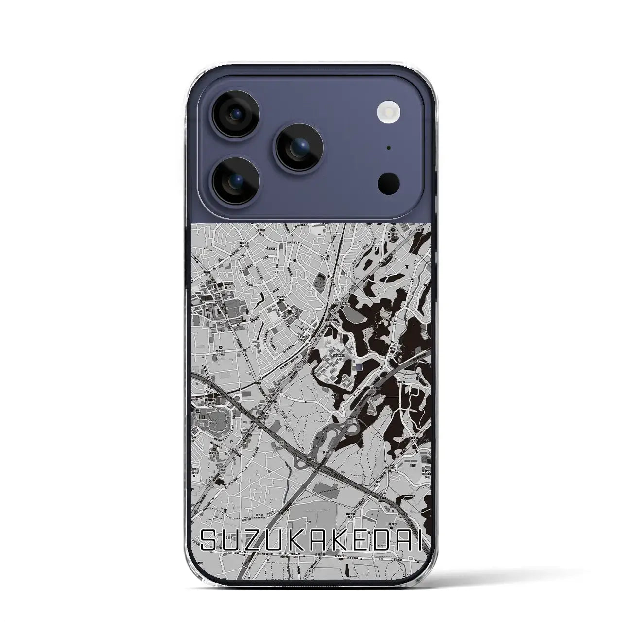【すずかけ台(東京都)】地図柄iPhoneケース(クリアタイプ)