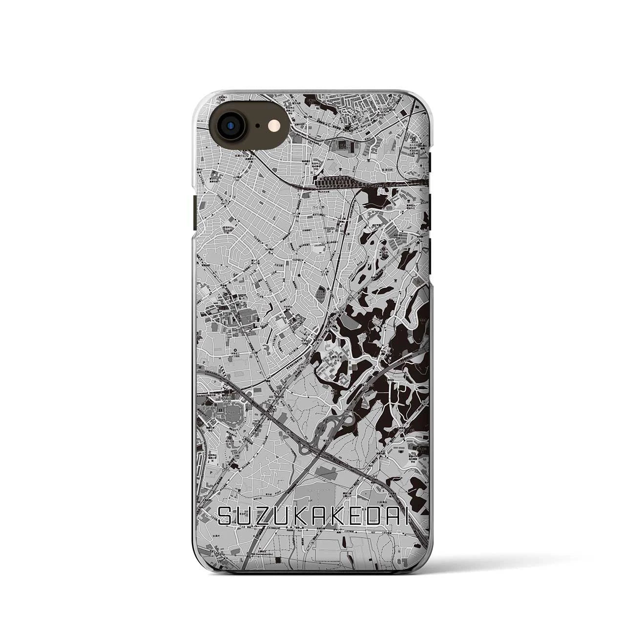 【すずかけ台(東京都)】地図柄iPhoneケース(クリアタイプ)