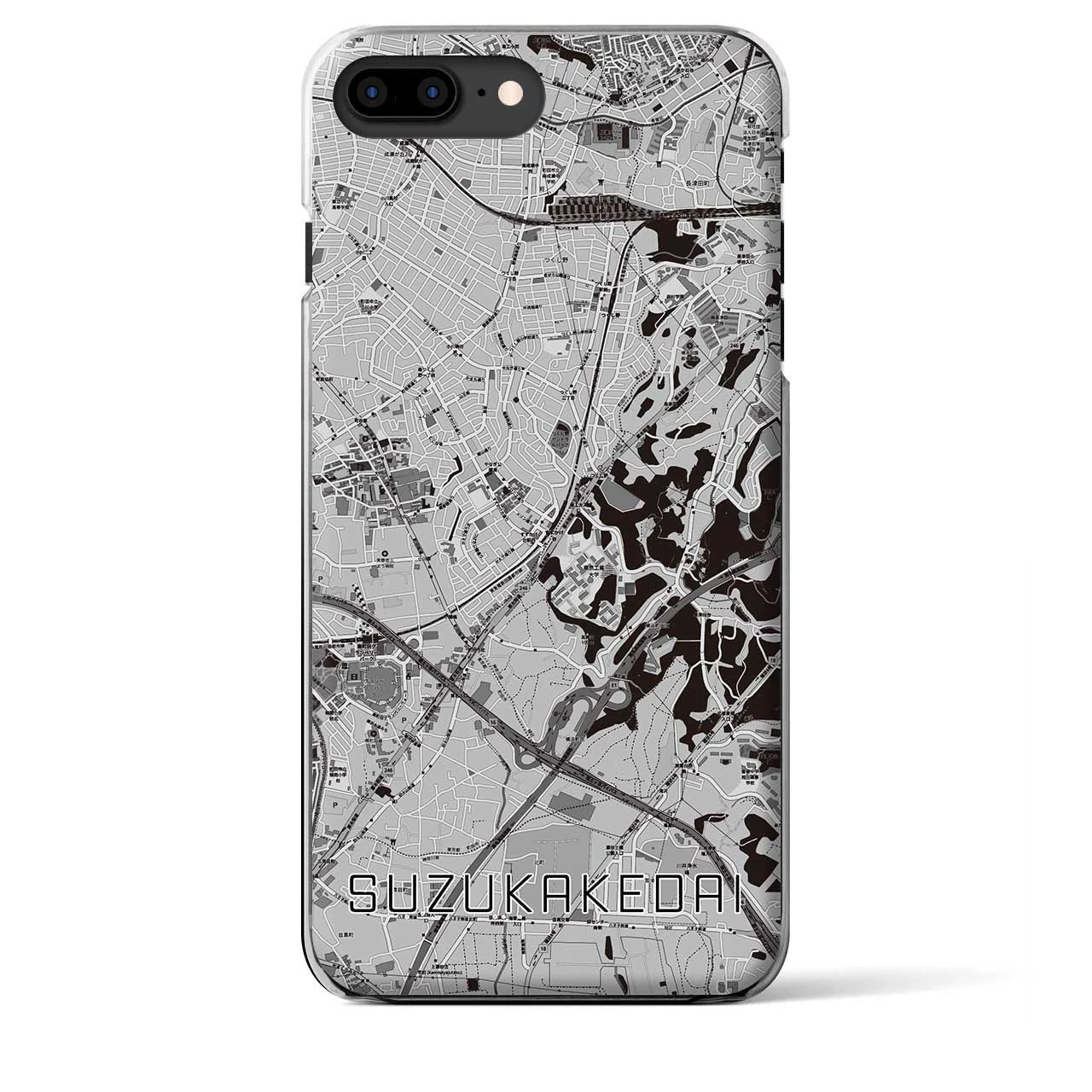 【すずかけ台(東京都)】地図柄iPhoneケース(クリアタイプ)