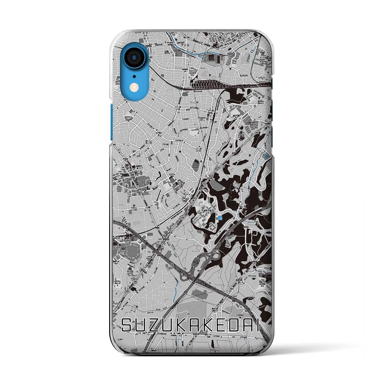 【すずかけ台(東京都)】地図柄iPhoneケース(クリアタイプ)