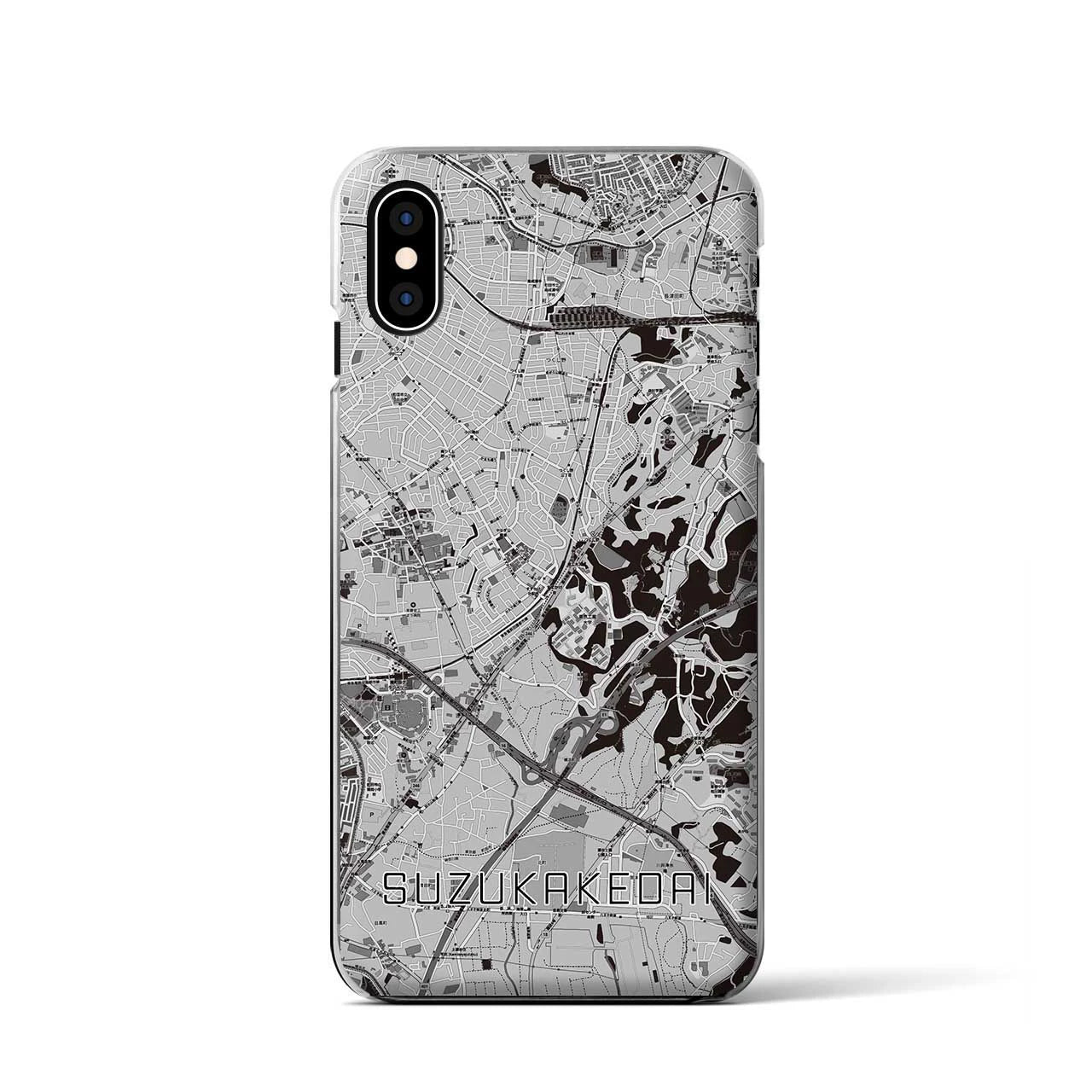 【すずかけ台(東京都)】地図柄iPhoneケース(クリアタイプ)