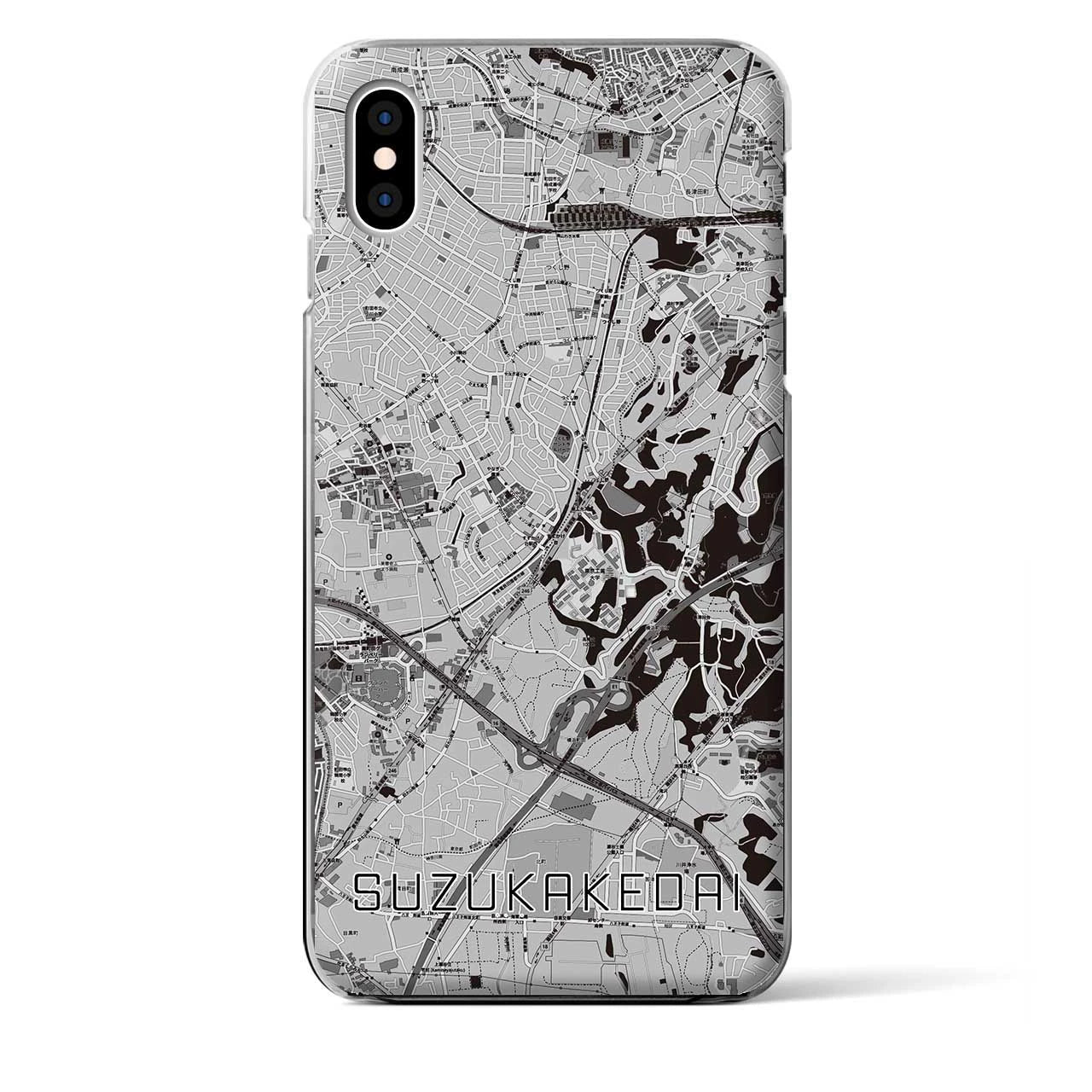 【すずかけ台(東京都)】地図柄iPhoneケース(クリアタイプ)