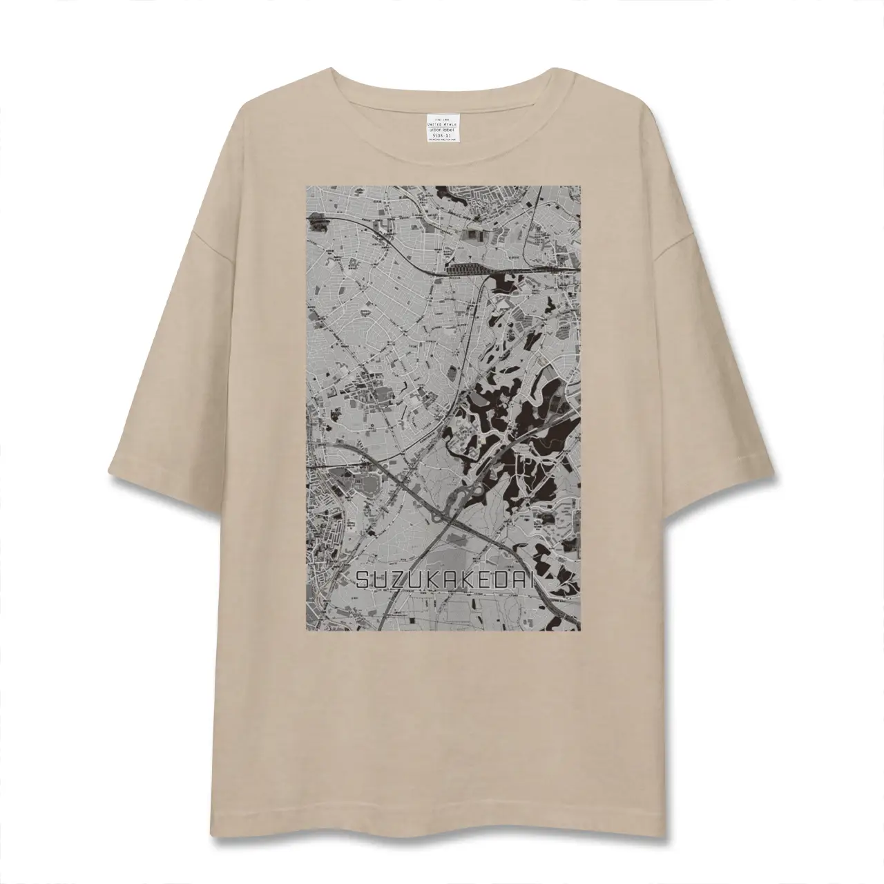 【すずかけ台(東京都)】地図柄ビッグシルエットTシャツ