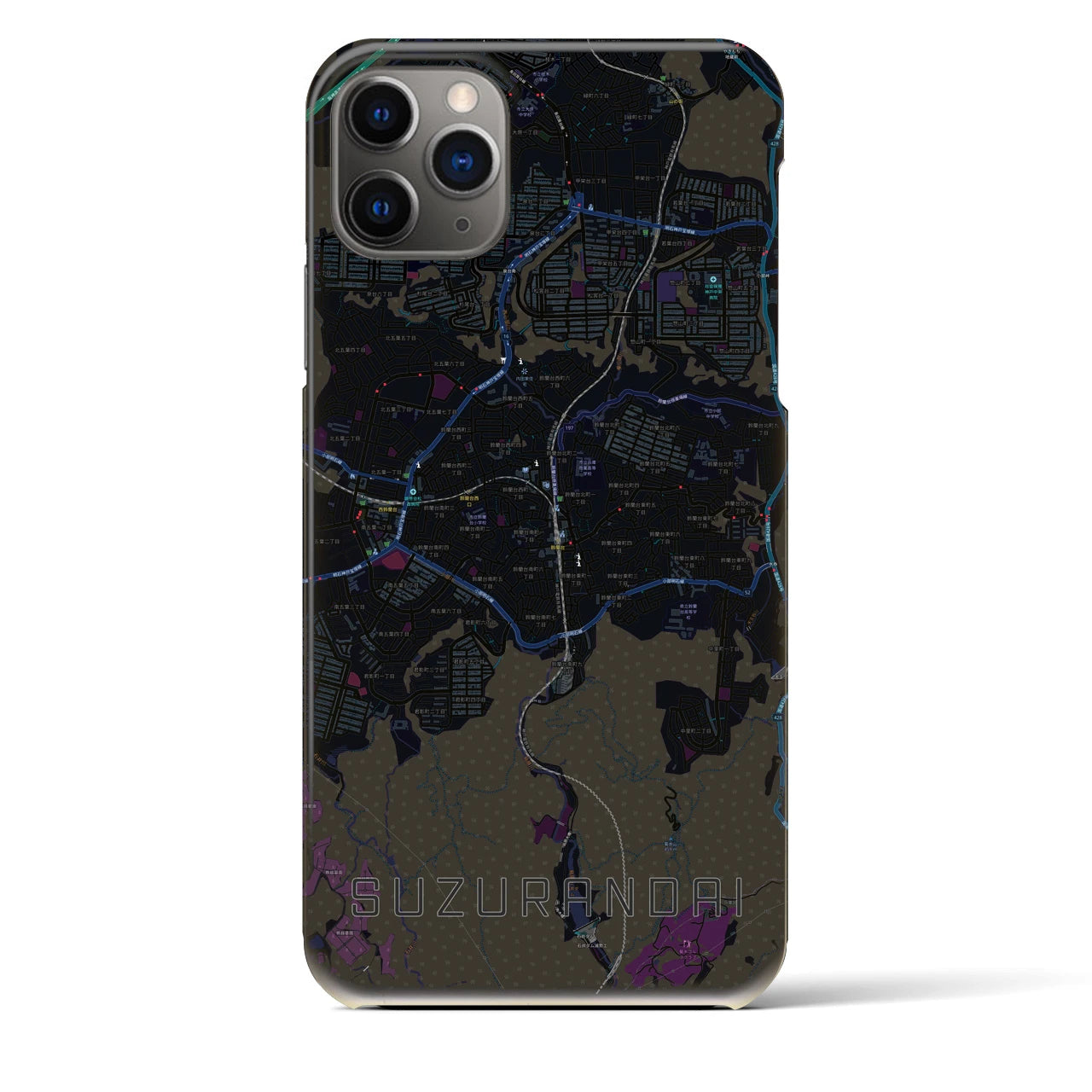 【鈴蘭台(兵庫県)】地図柄iPhoneケース(バックカバータイプ)