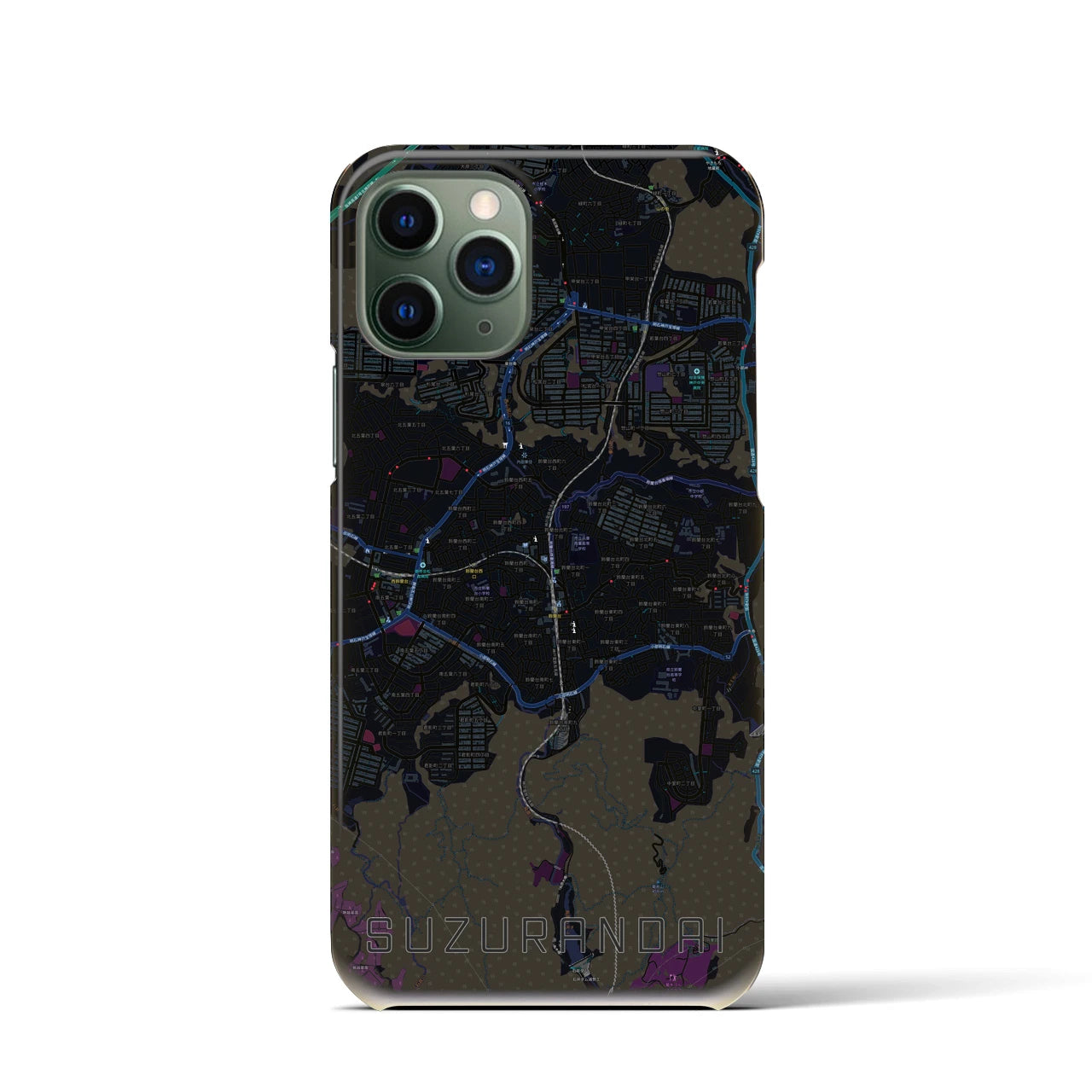 【鈴蘭台(兵庫県)】地図柄iPhoneケース(バックカバータイプ)