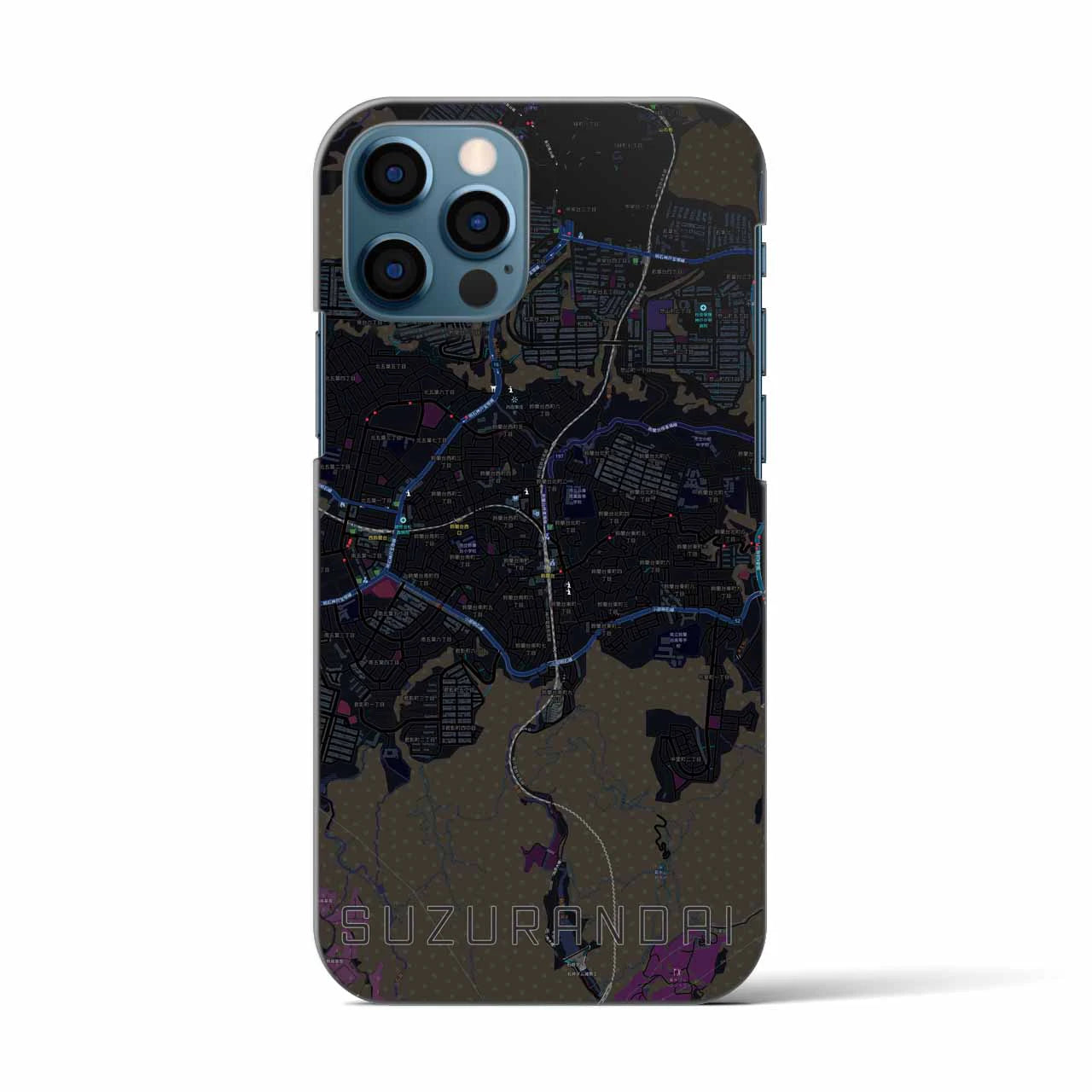 【鈴蘭台(兵庫県)】地図柄iPhoneケース(バックカバータイプ)