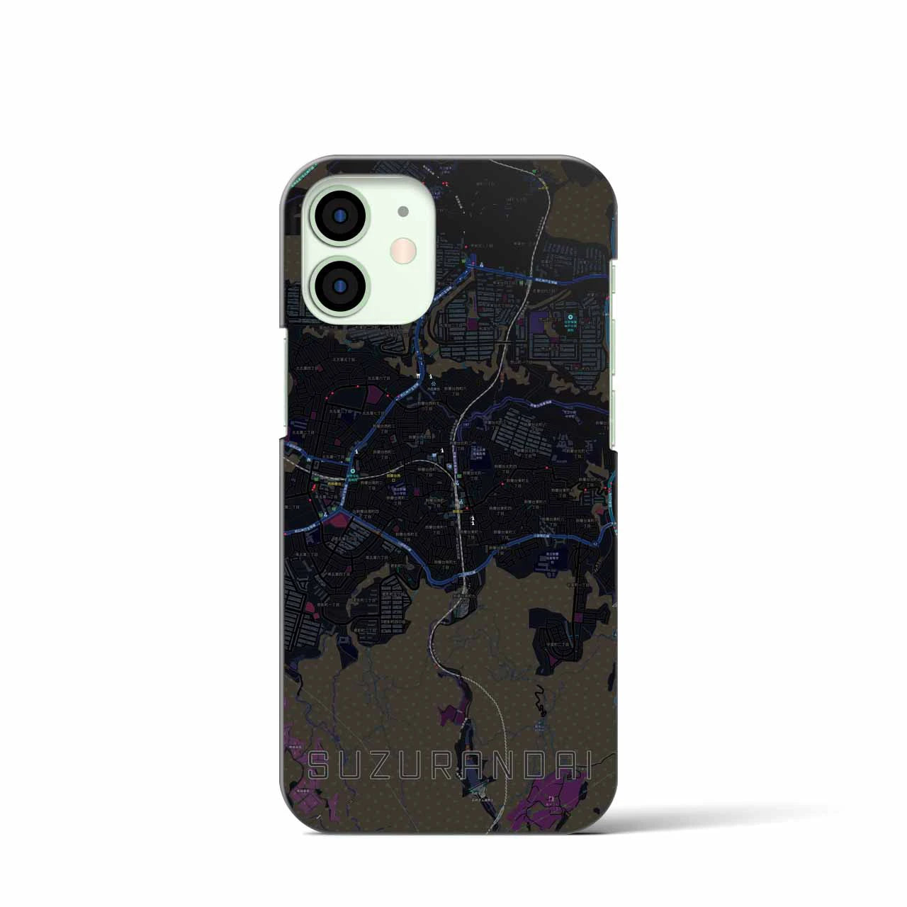 【鈴蘭台(兵庫県)】地図柄iPhoneケース(バックカバータイプ)