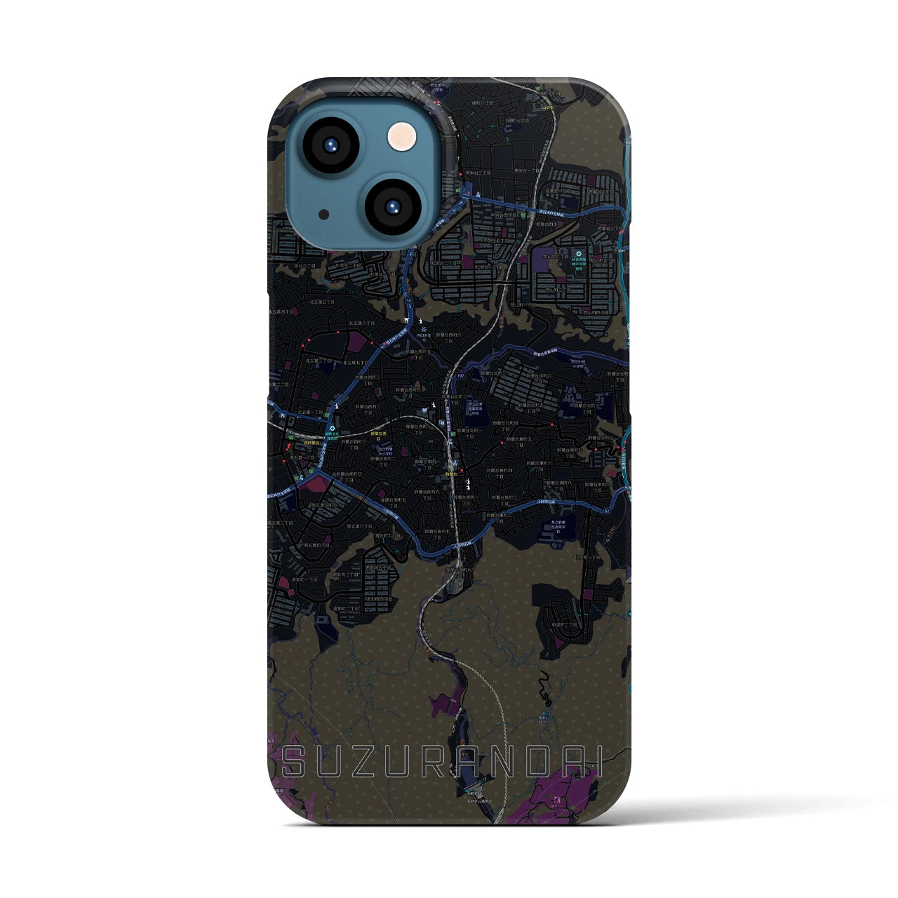 【鈴蘭台(兵庫県)】地図柄iPhoneケース(バックカバータイプ)