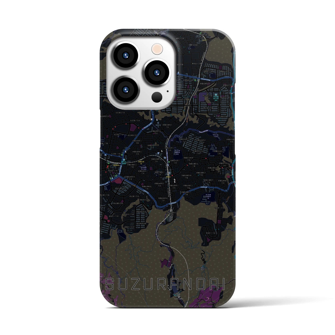 【鈴蘭台(兵庫県)】地図柄iPhoneケース(バックカバータイプ)