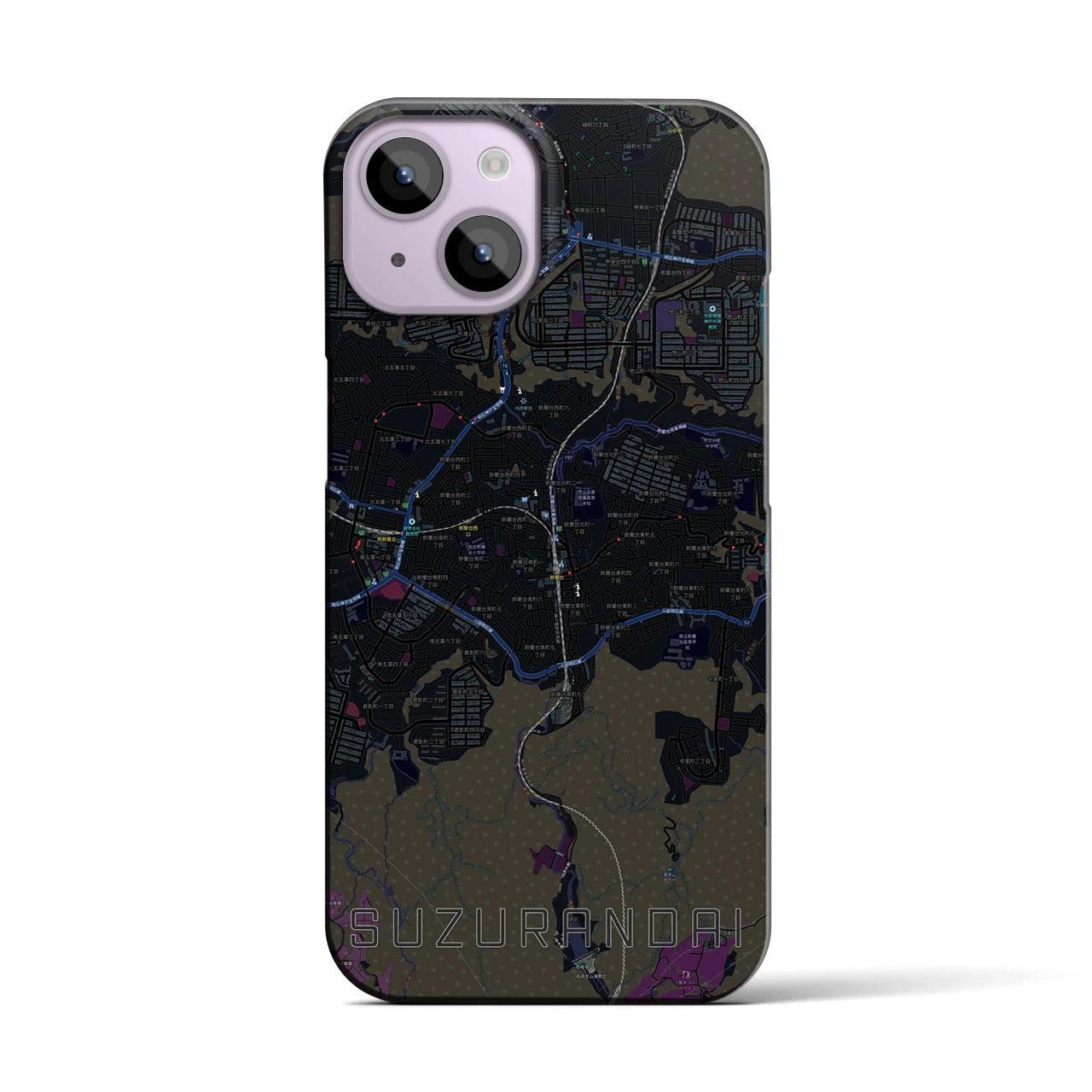 【鈴蘭台(兵庫県)】地図柄iPhoneケース(バックカバータイプ)