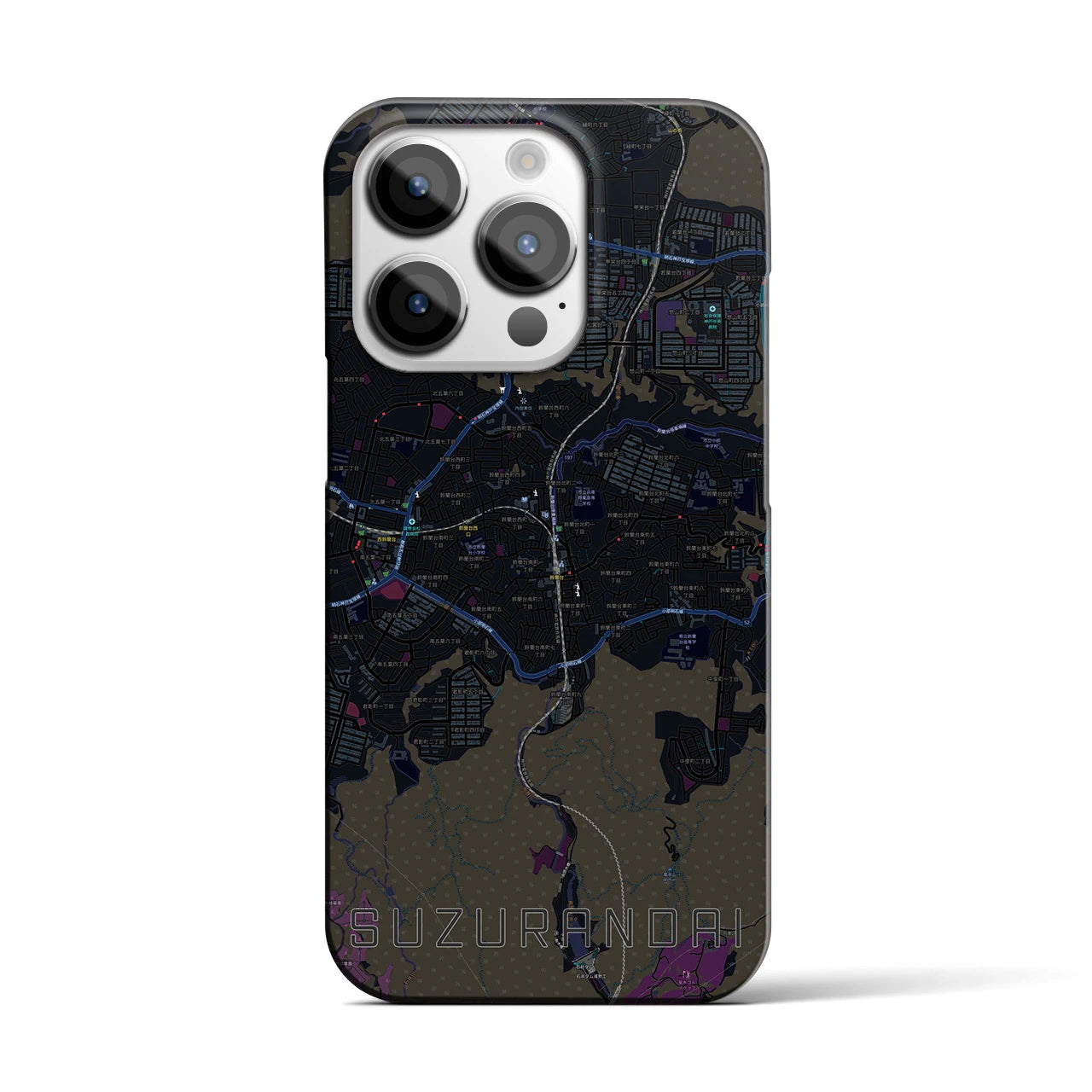 【鈴蘭台(兵庫県)】地図柄iPhoneケース(バックカバータイプ)