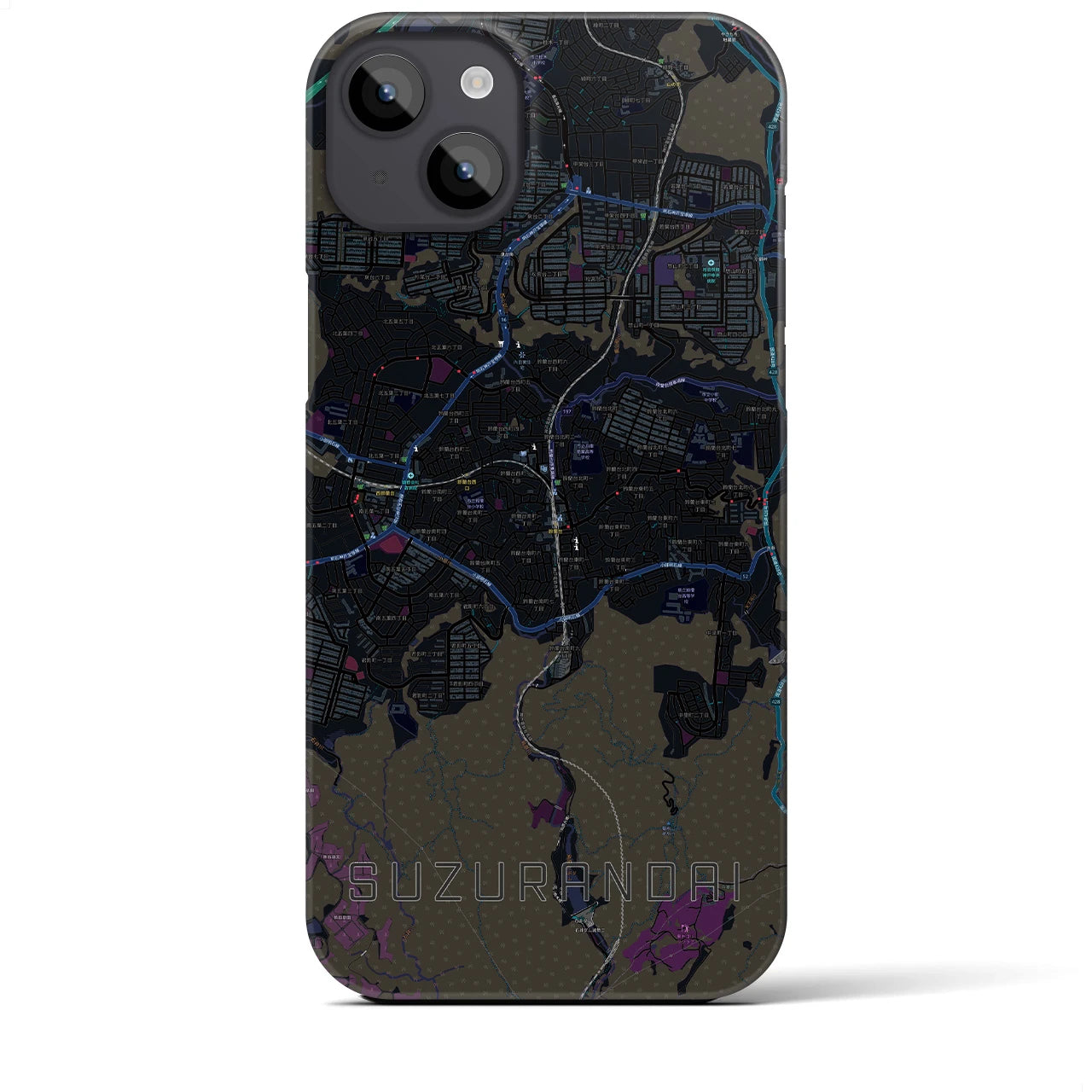 【鈴蘭台(兵庫県)】地図柄iPhoneケース(バックカバータイプ)