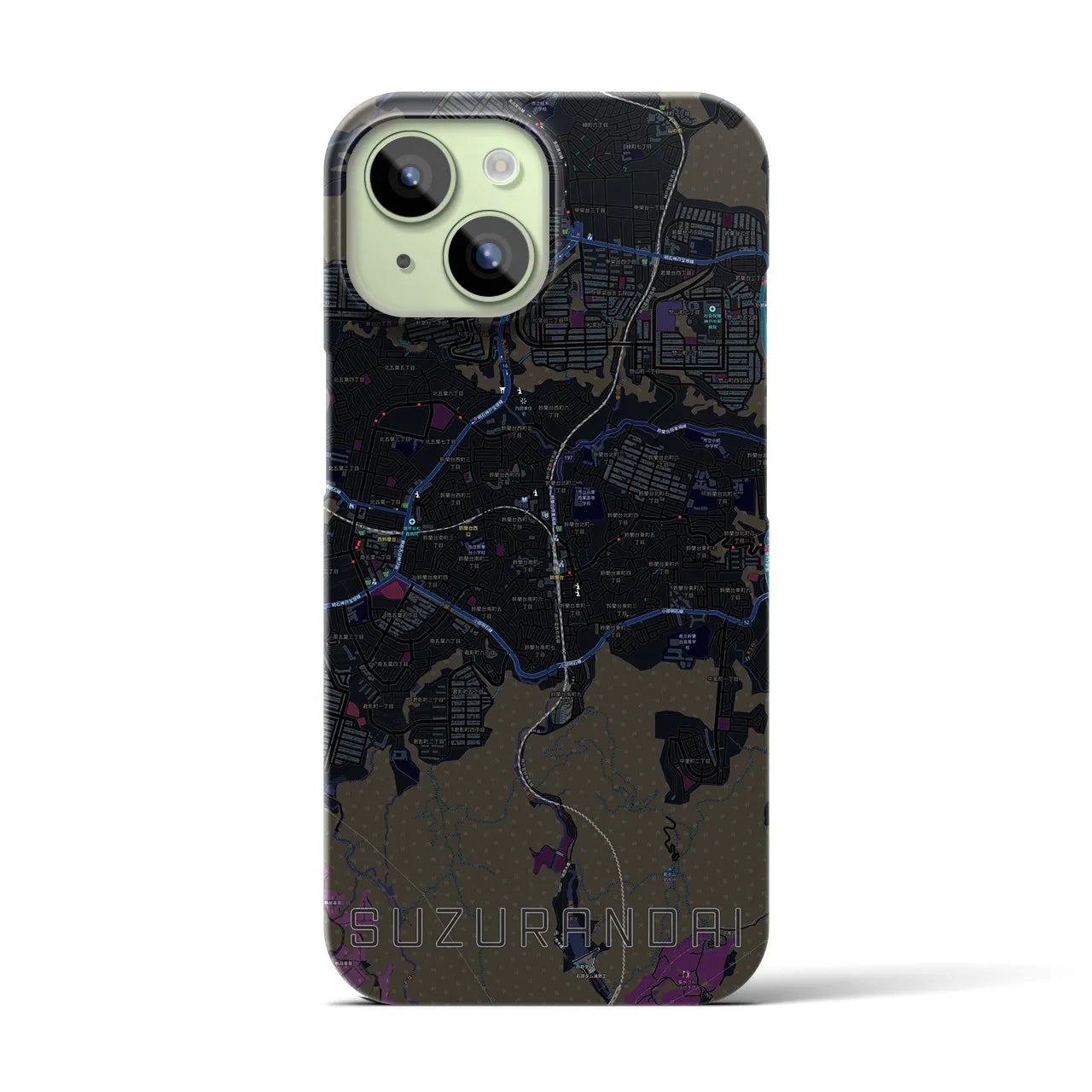 【鈴蘭台(兵庫県)】地図柄iPhoneケース(バックカバータイプ)