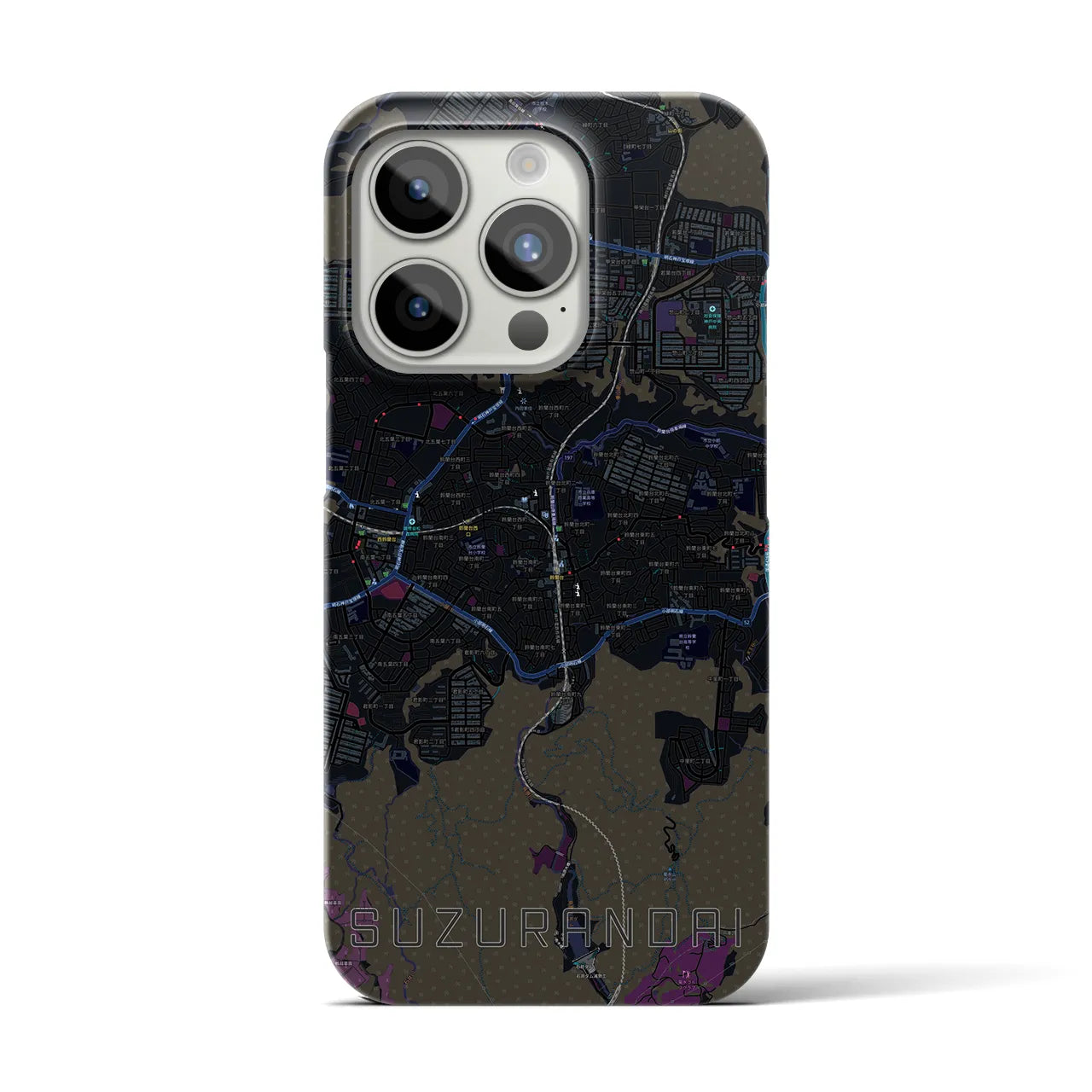 【鈴蘭台(兵庫県)】地図柄iPhoneケース(バックカバータイプ)