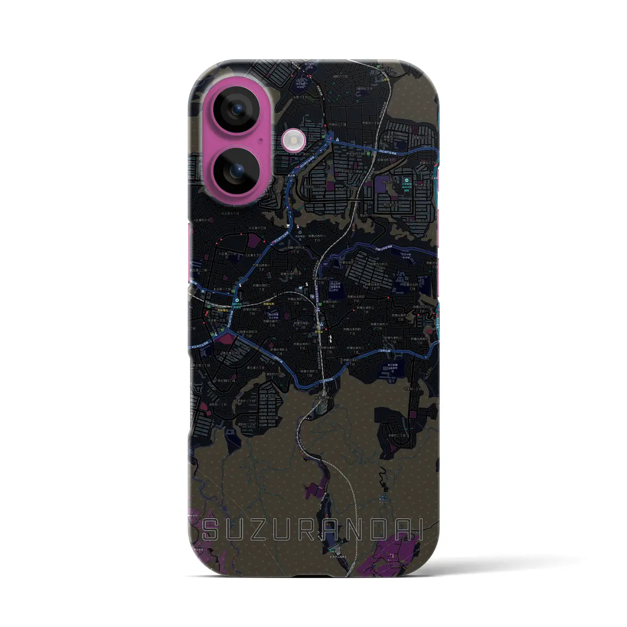 【鈴蘭台(兵庫県)】地図柄iPhoneケース(バックカバータイプ)