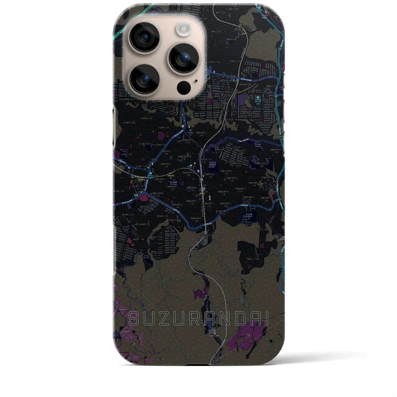 【鈴蘭台(兵庫県)】地図柄iPhoneケース(バックカバータイプ)