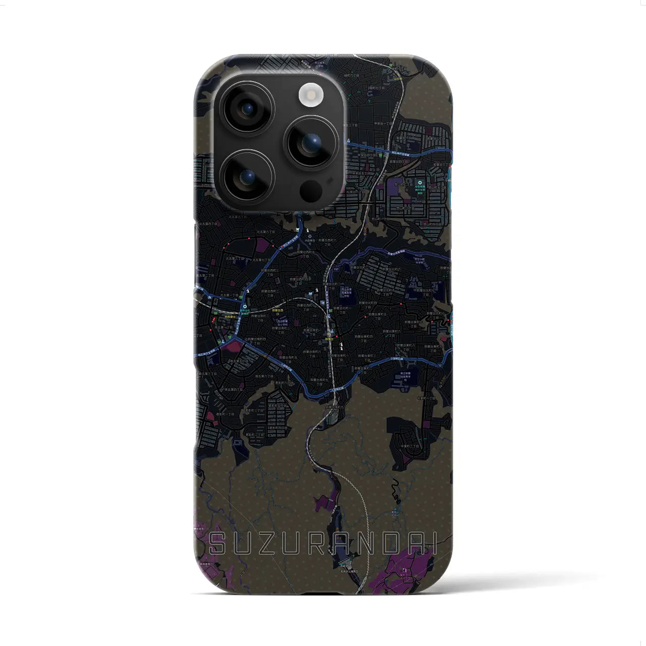 【鈴蘭台(兵庫県)】地図柄iPhoneケース(バックカバータイプ)