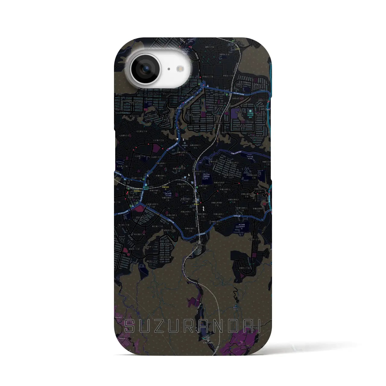 【鈴蘭台(兵庫県)】地図柄iPhoneケース(バックカバータイプ)