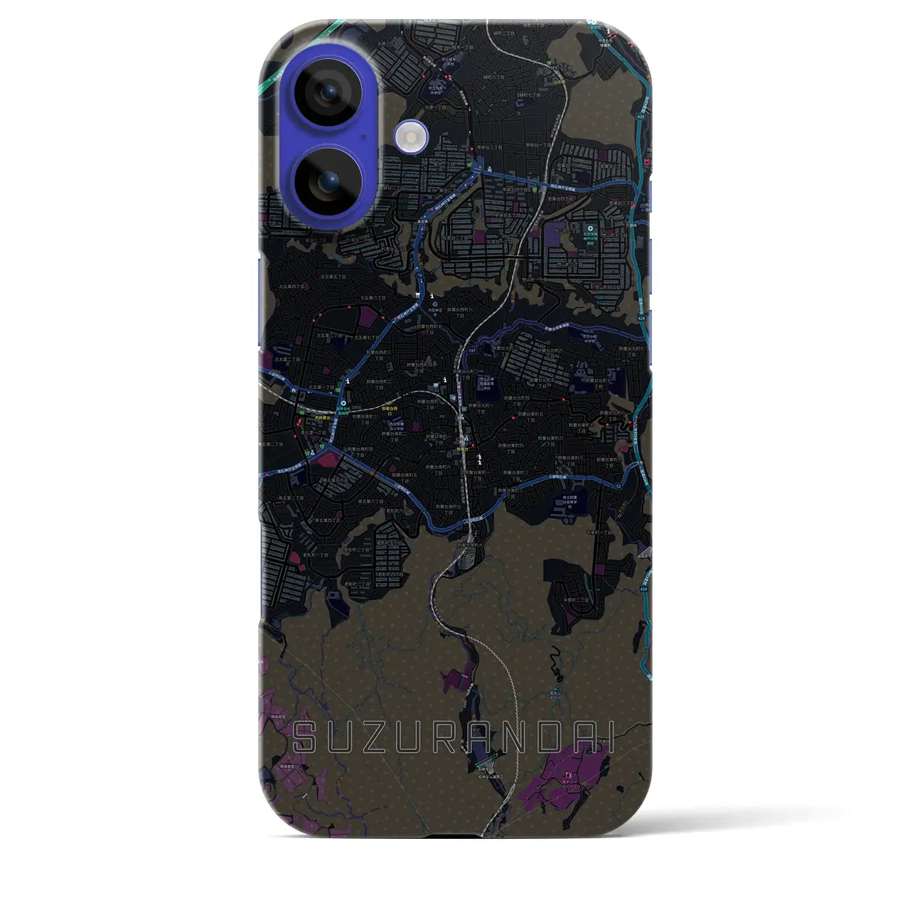 【鈴蘭台(兵庫県)】地図柄iPhoneケース(バックカバータイプ)