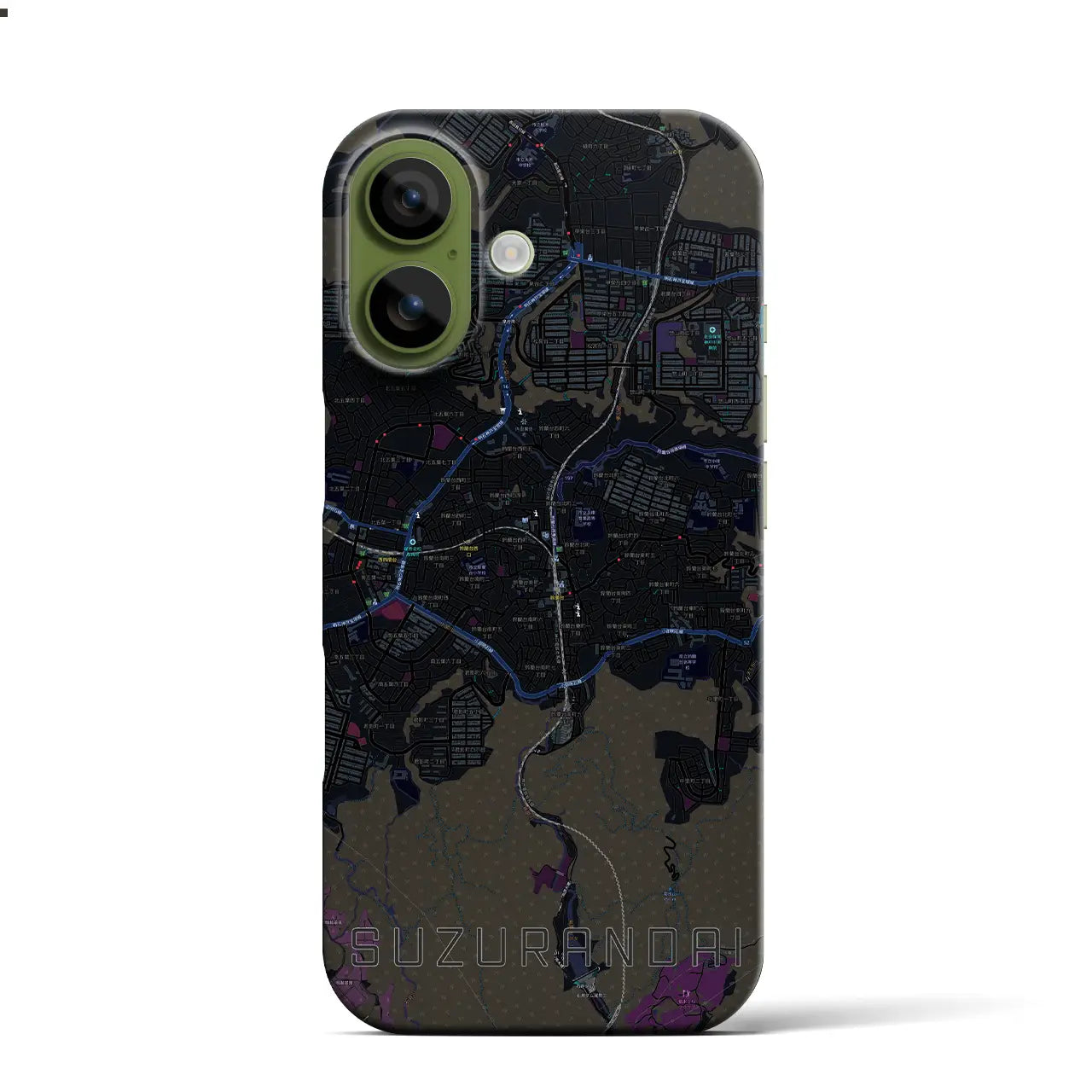 【鈴蘭台(兵庫県)】地図柄iPhoneケース(バックカバータイプ)