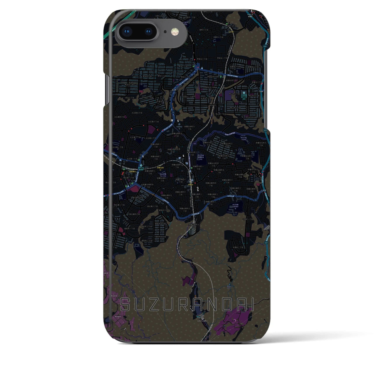 【鈴蘭台(兵庫県)】地図柄iPhoneケース(バックカバータイプ)
