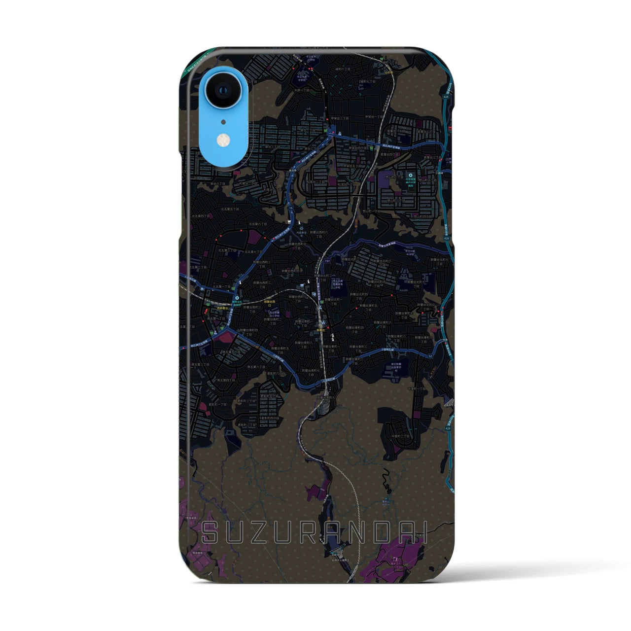 【鈴蘭台(兵庫県)】地図柄iPhoneケース(バックカバータイプ)