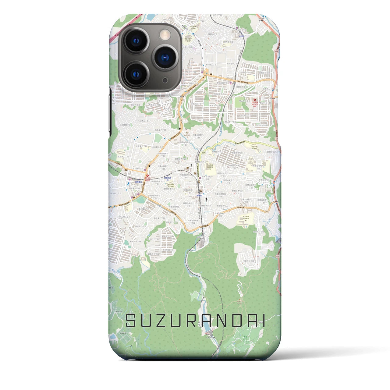 【鈴蘭台(兵庫県)】地図柄iPhoneケース(バックカバータイプ)