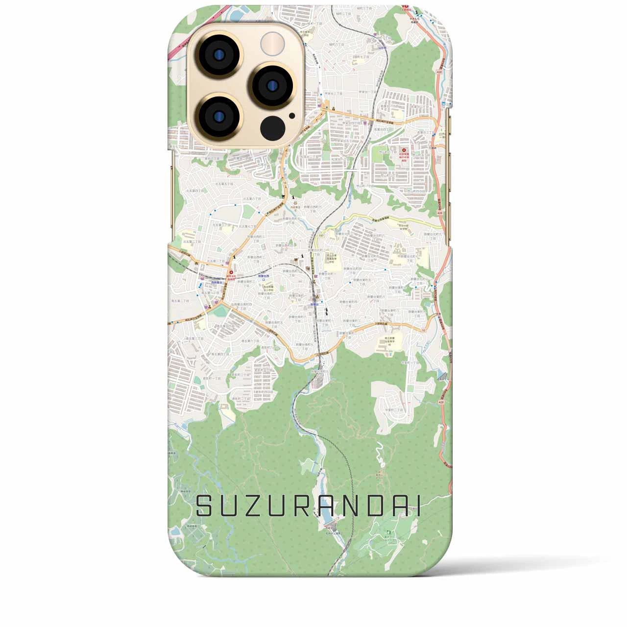 【鈴蘭台(兵庫県)】地図柄iPhoneケース(バックカバータイプ)