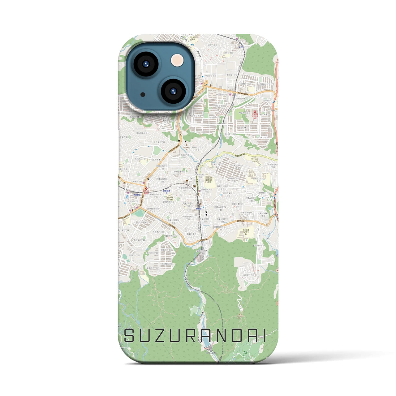 【鈴蘭台(兵庫県)】地図柄iPhoneケース(バックカバータイプ)