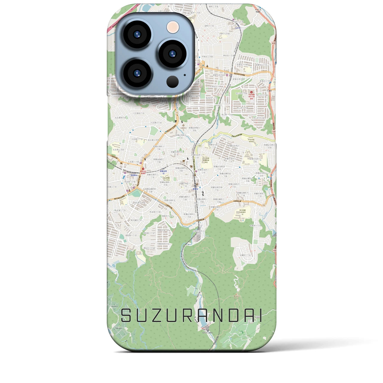 【鈴蘭台(兵庫県)】地図柄iPhoneケース(バックカバータイプ)
