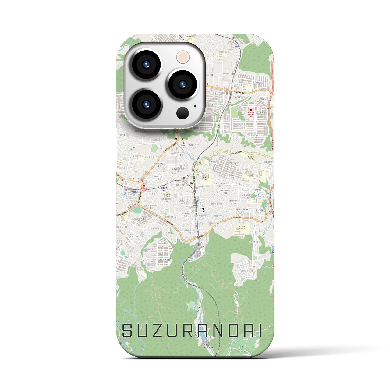 【鈴蘭台(兵庫県)】地図柄iPhoneケース(バックカバータイプ)